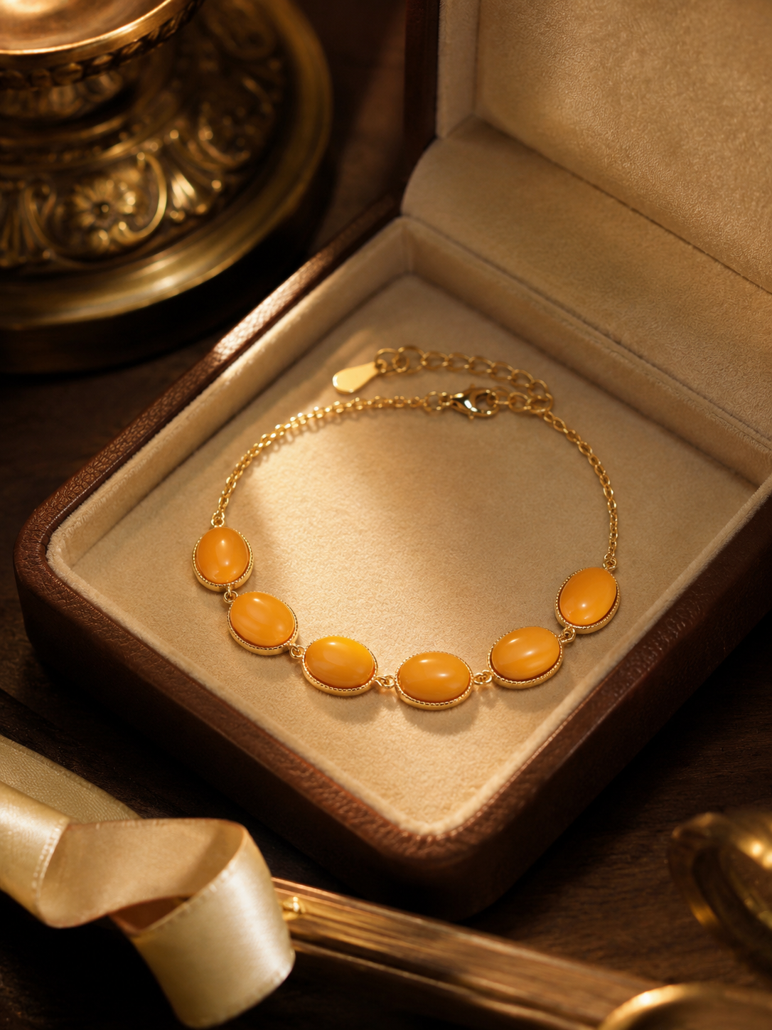 Quintessence Oval Butterscotch Amber Bracelet