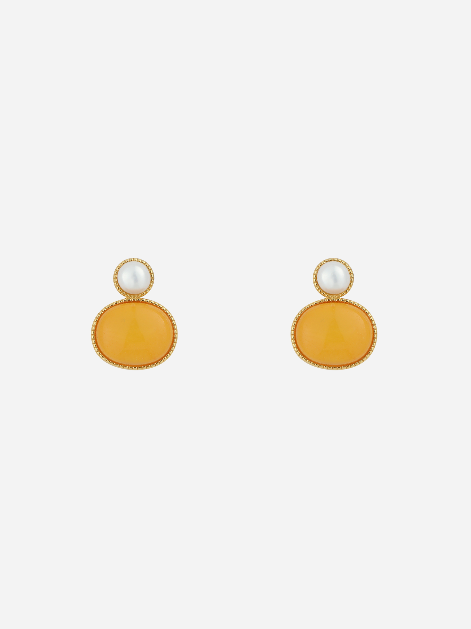 Petite Oval Butterscotch Amber Stud Earrings