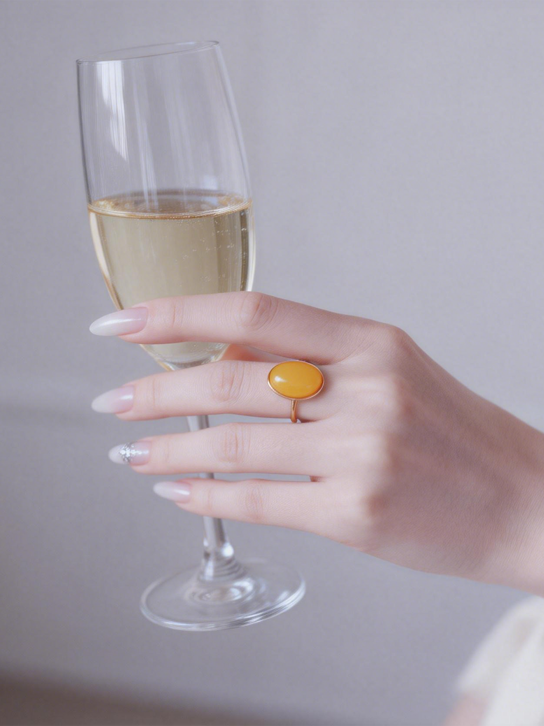 Ethereal Oval Butterscotch Amber Ring