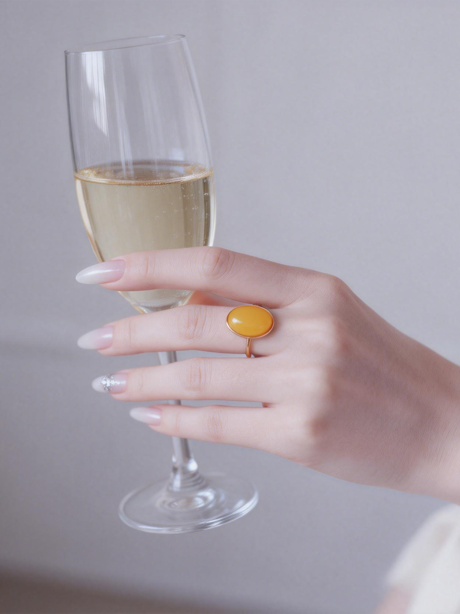 Ethereal Oval Butterscotch Amber Ring
