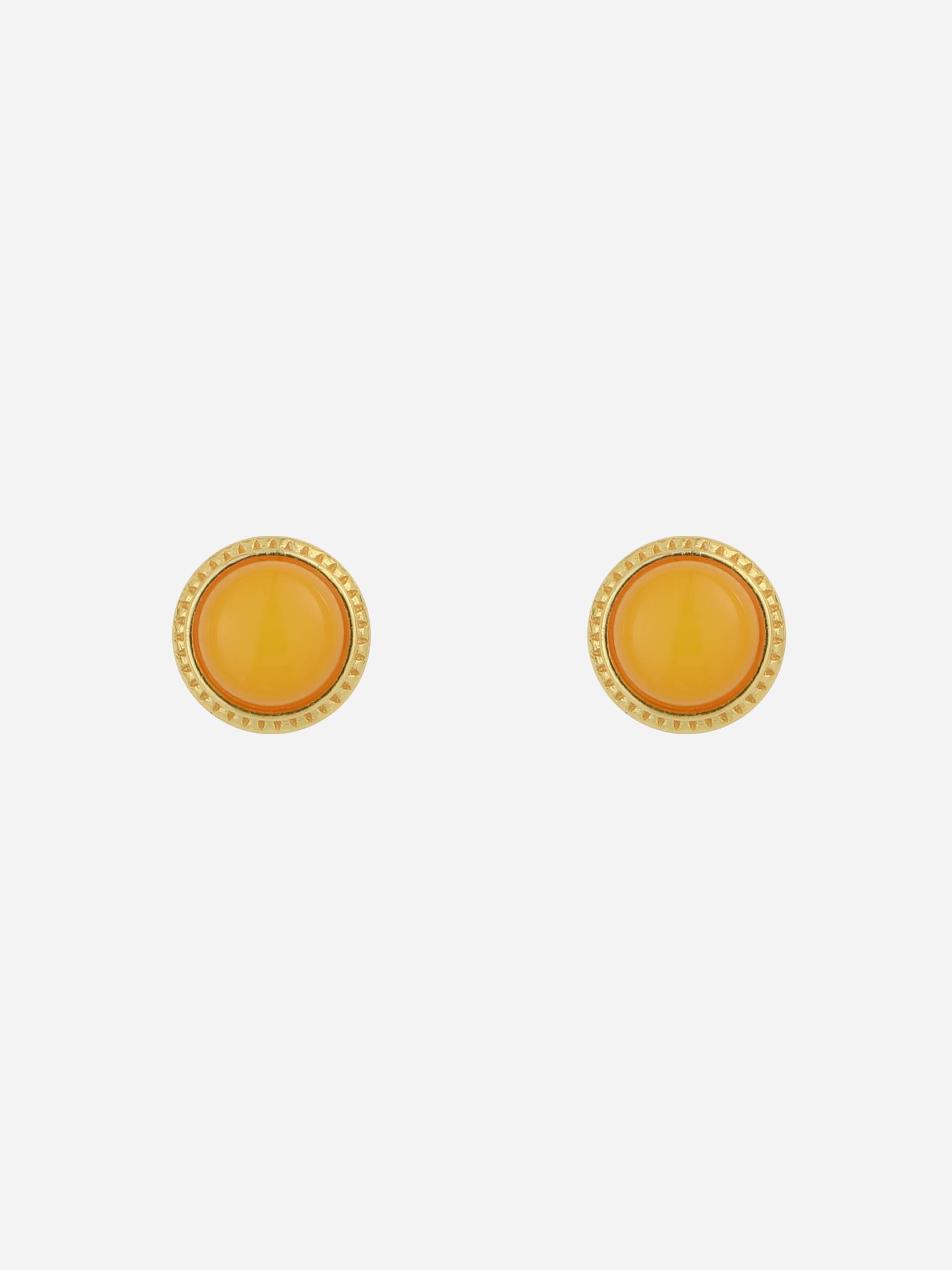 Petite Round Butterscotch Amber Stud Earrings