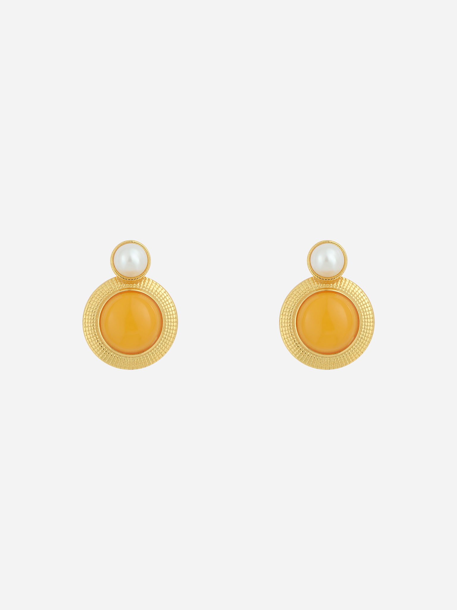 Quilted Halo Butterscotch Amber Stud Earrings