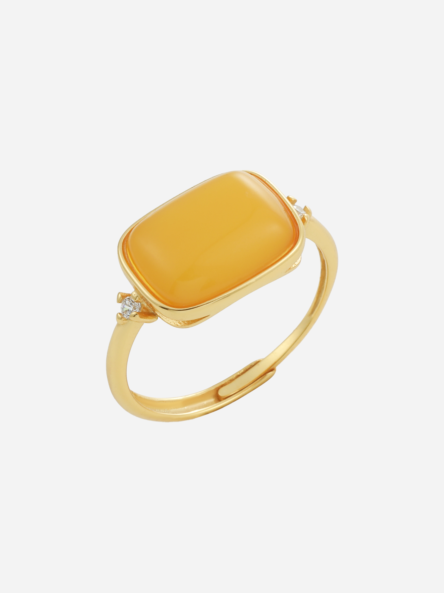Sparkling Frame Butterscotch Amber Ring