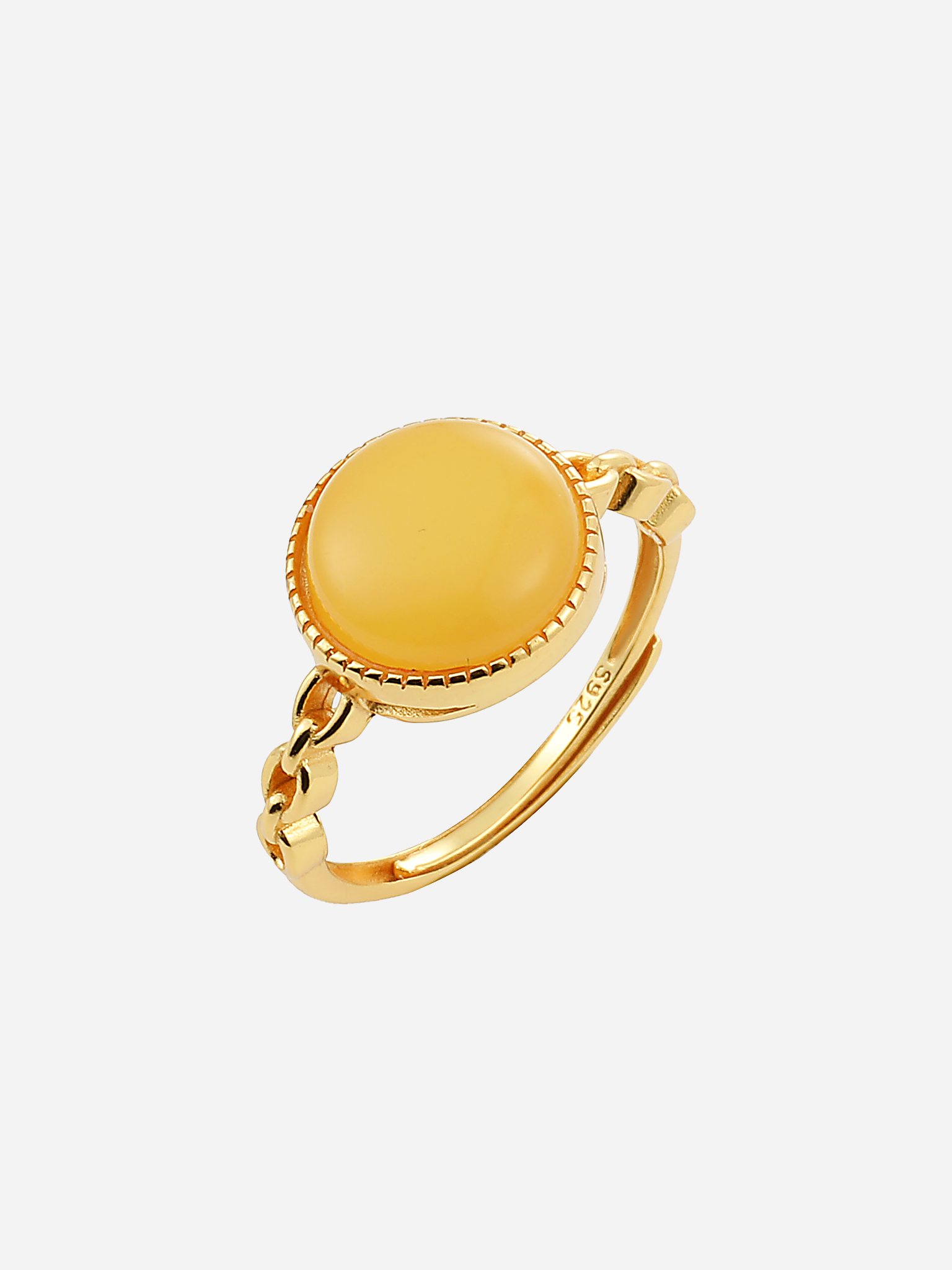 Braided Radiance Butterscotch Amber Ring