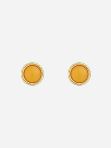 Radiant Sunburst Butterscotch Amber Stud Earrings