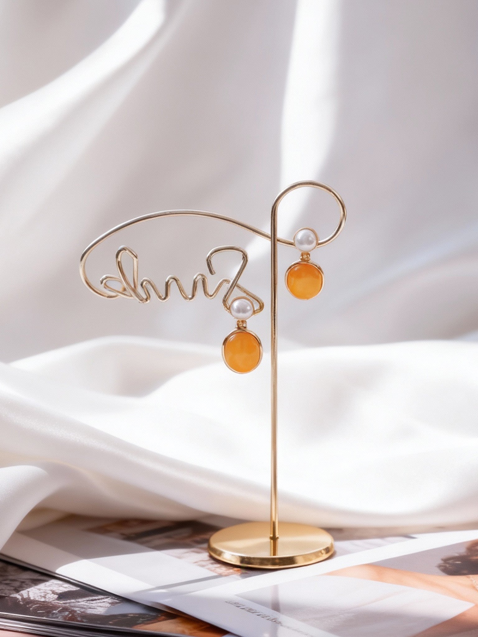 Round Butterscotch Amber Stud Earrings