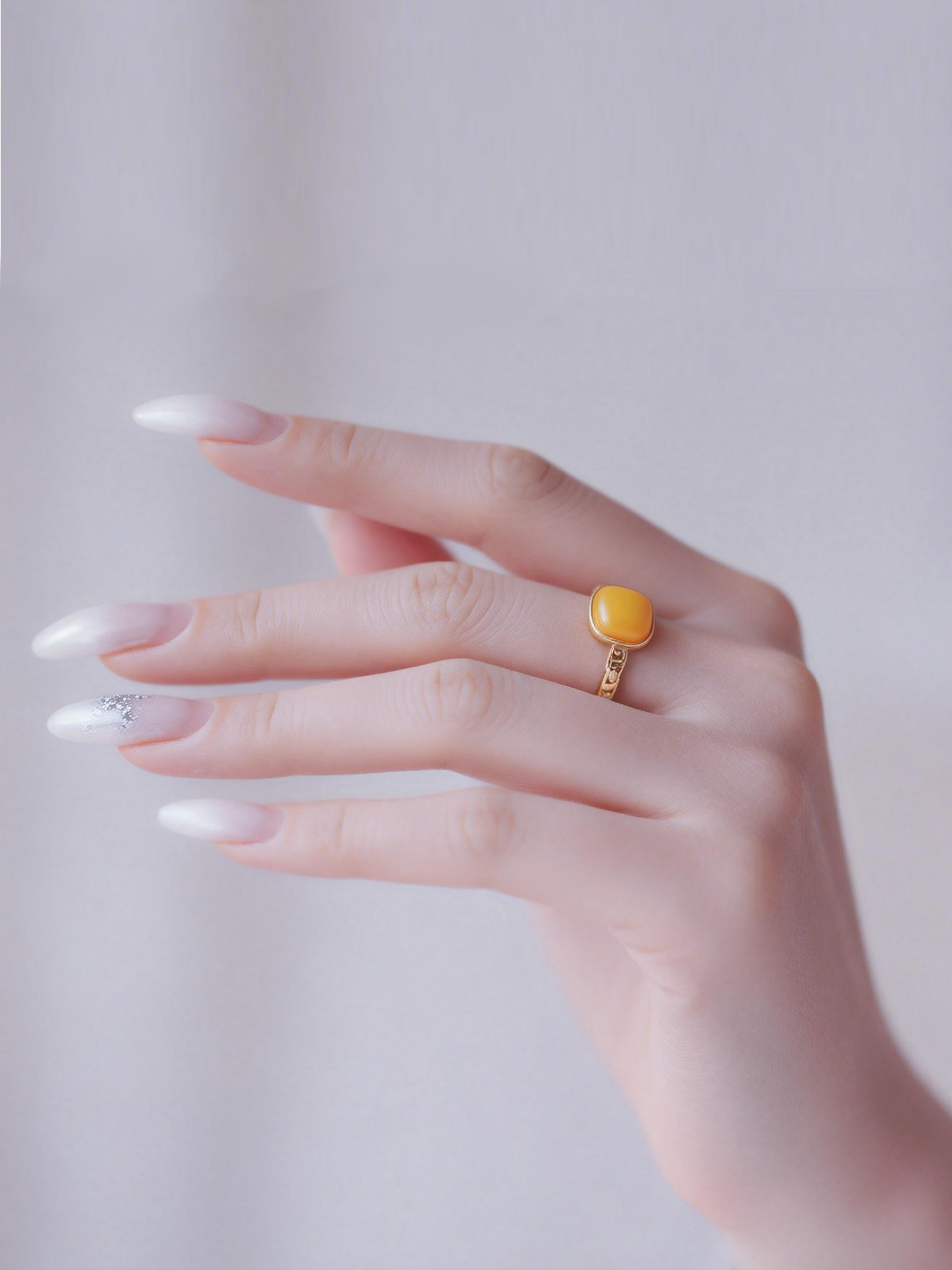 Linked Heritage Butterscotch Amber Ring