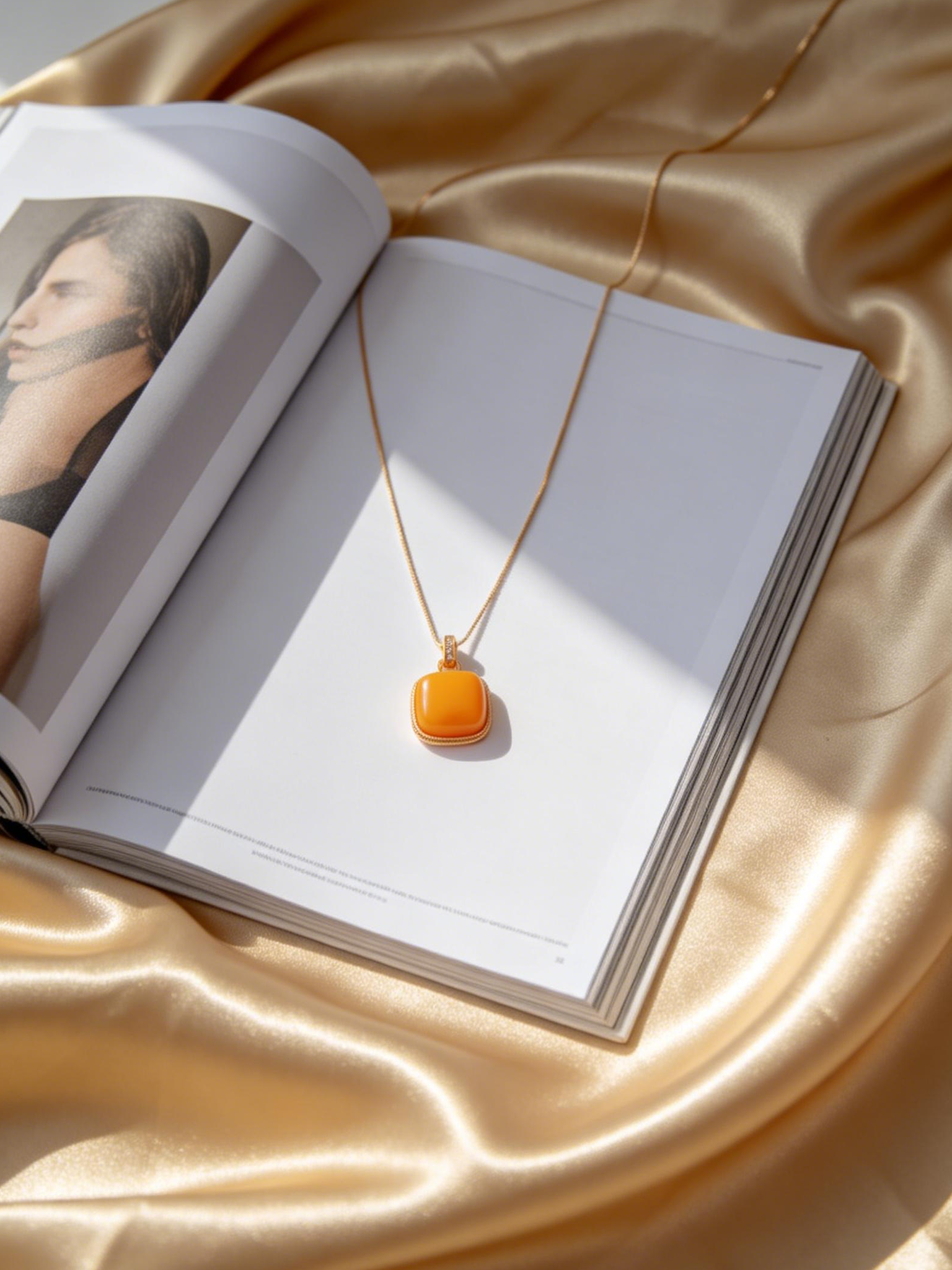 Graceful Cushion Butterscotch Amber Necklace