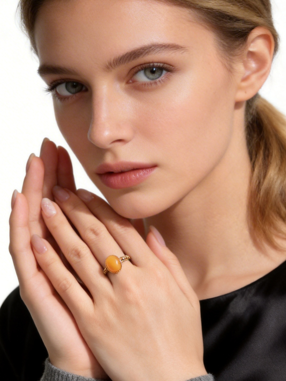 Verdant Vine Butterscotch Amber Ring