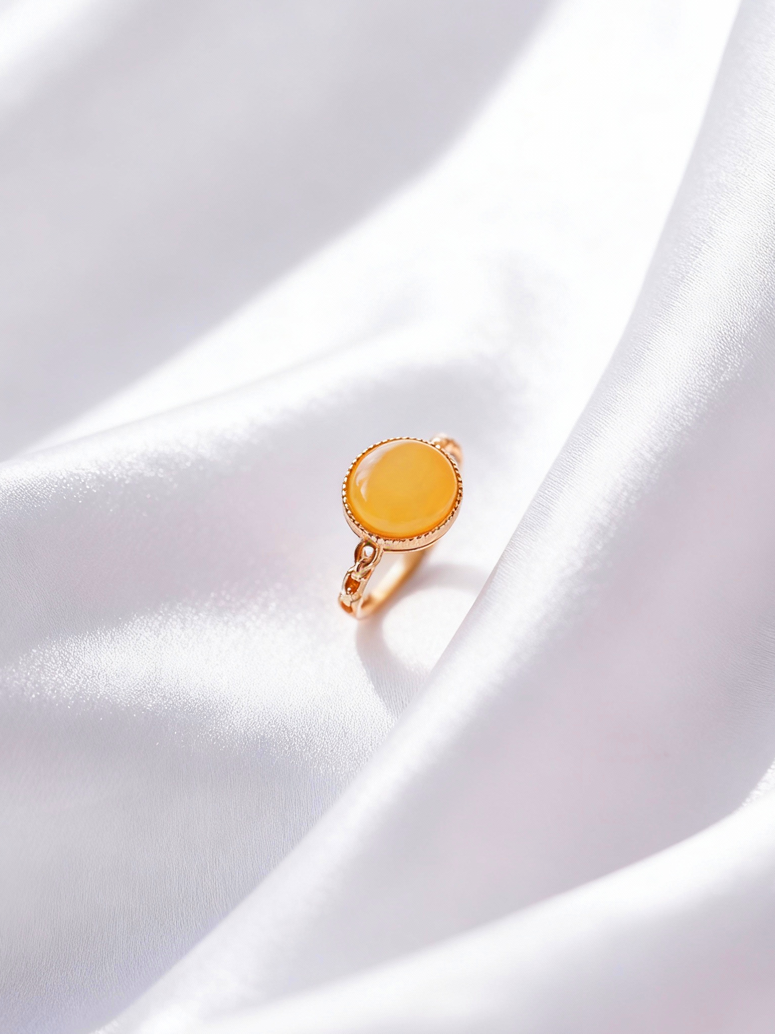 Braided Radiance Butterscotch Amber Ring