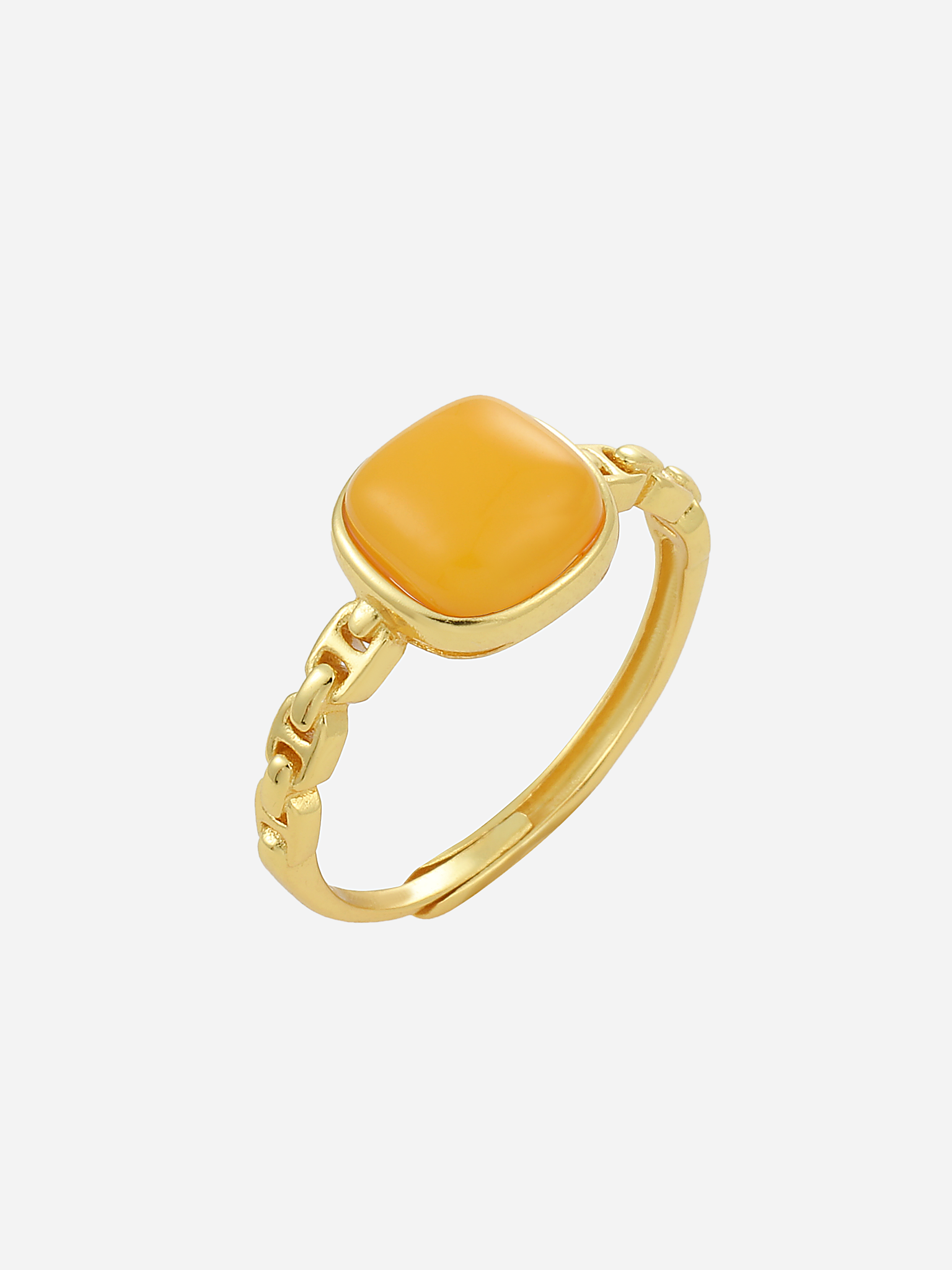 Linked Heritage Butterscotch Amber Ring
