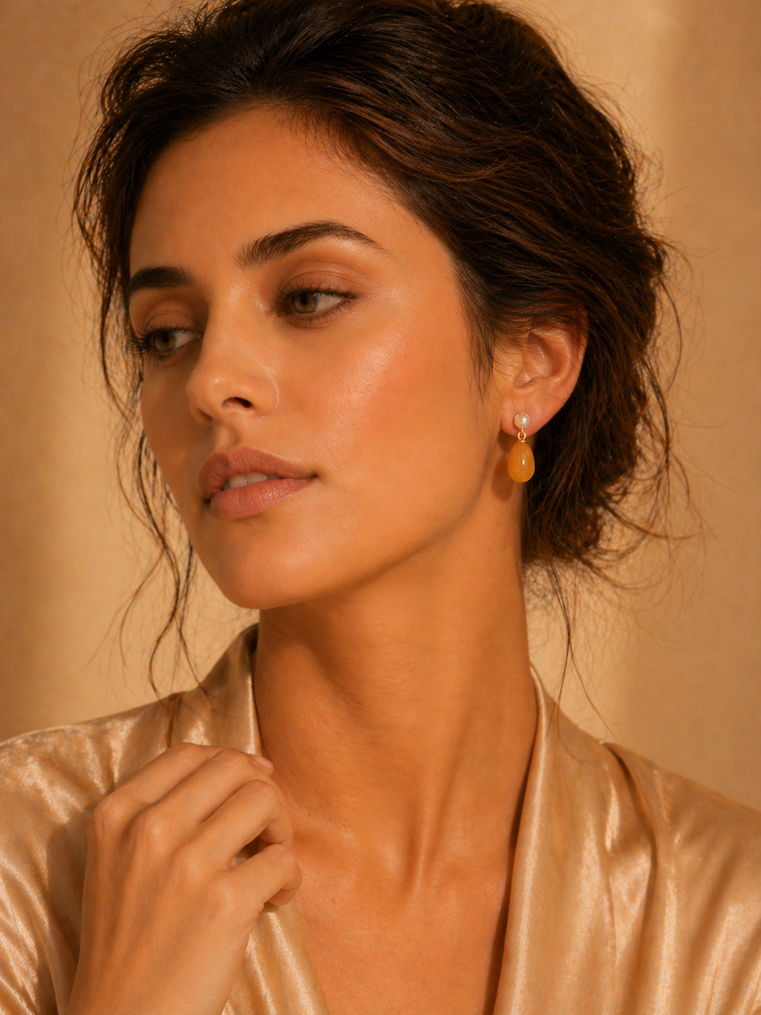 Teardrop Butterscotch Amber Drop Earrings