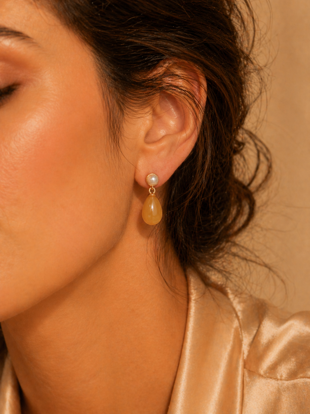 Teardrop Butterscotch Amber Drop Earrings