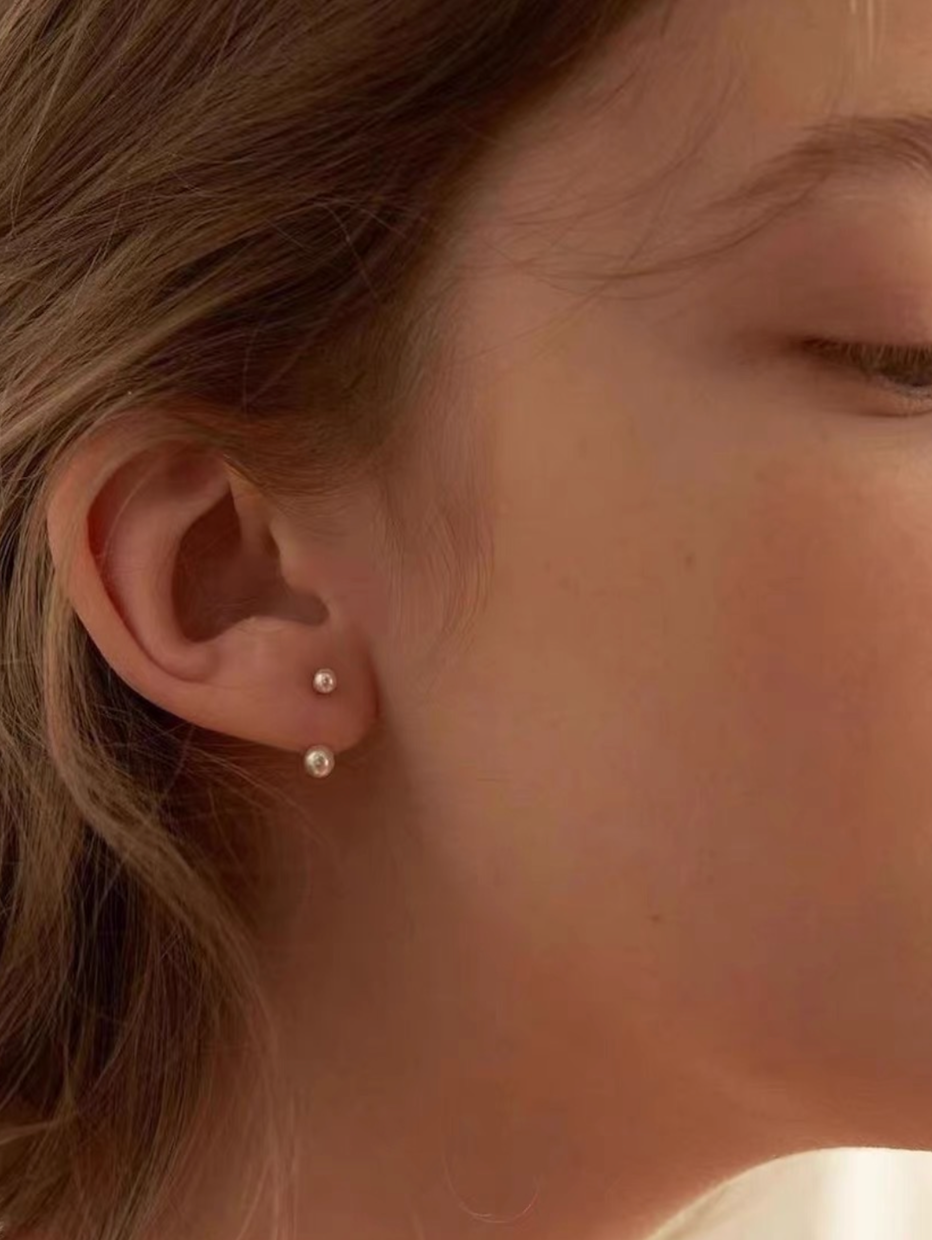 Delicate Anna Ear Jacket Studs by Caevi – hypoallergenic jewelry