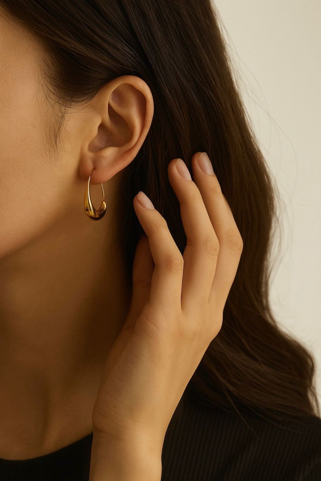 Modern Ella Hook Earrings by Caevi – hypoallergenic jewelry