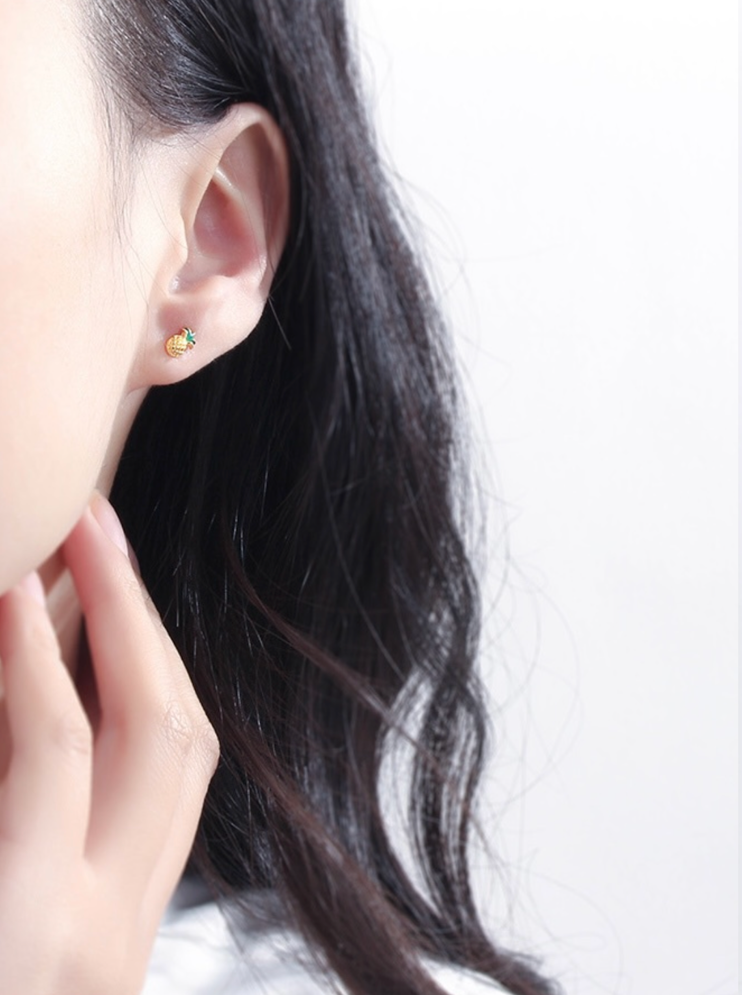 Modern Felice Pineapple Gold Earrings by Caevi – hypoallergenic jewelry