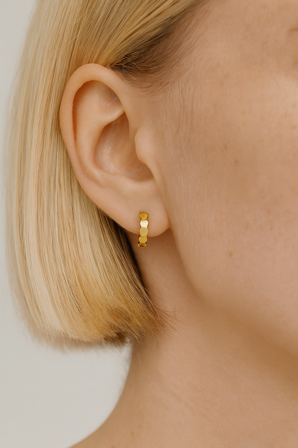 Timeless Jacqueline Gold Mini Hoops by Caevi – hypoallergenic jewelry