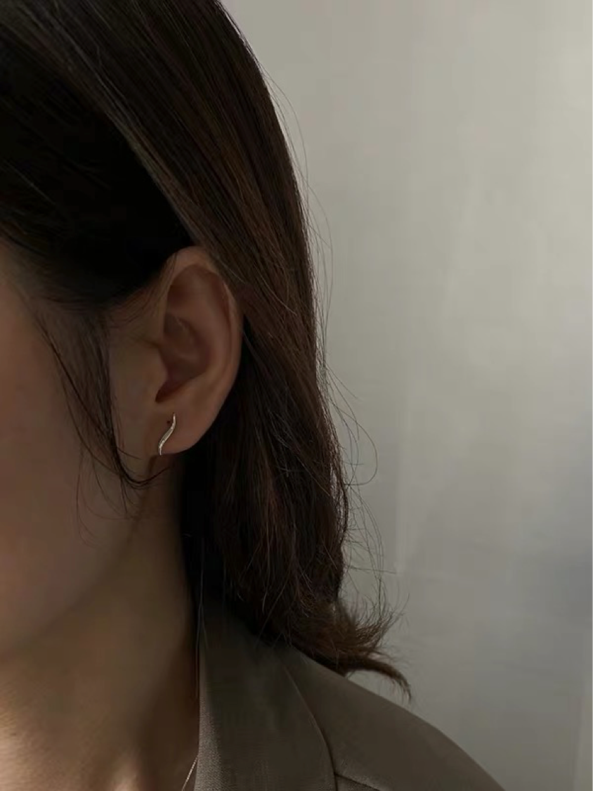 Refined SKYLA SILVER EAR STUDS by Caevi – hypoallergenic jewelry