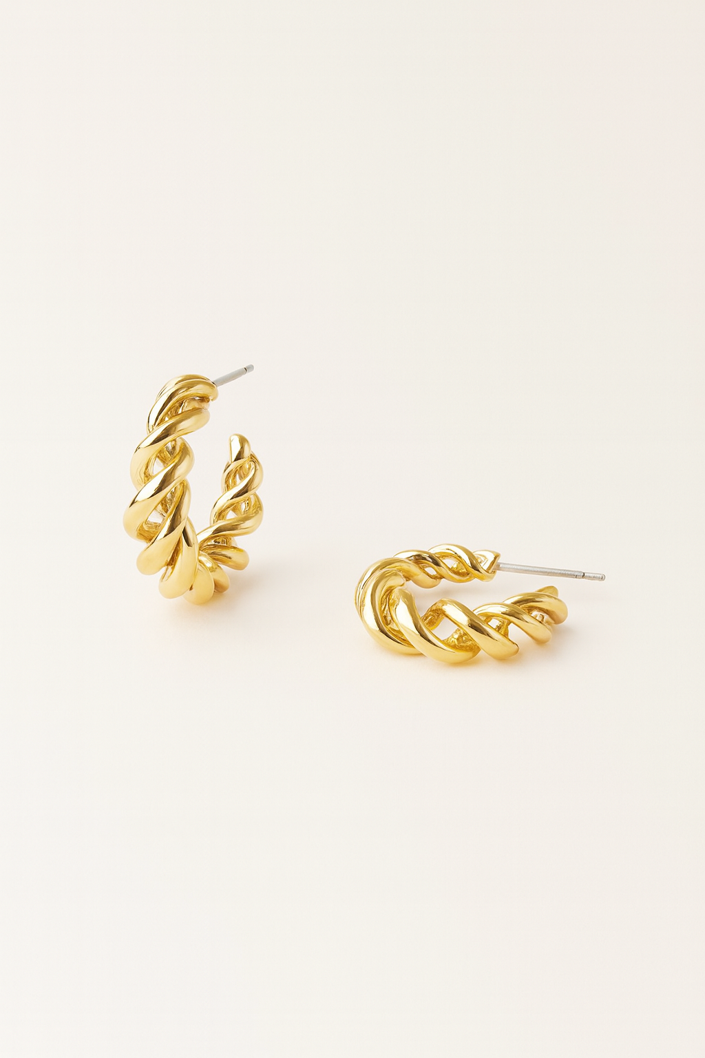 Delicate JULIA GOLD HALF HOOPS by Caevi – hypoallergenic jewelry