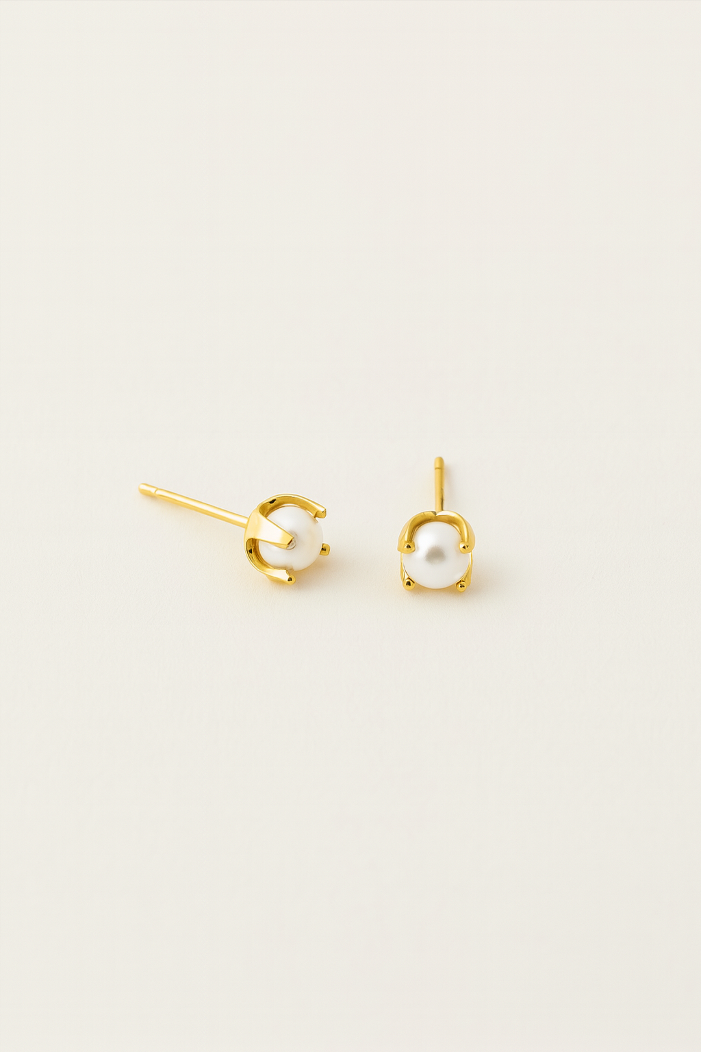 Modern LAUREN CROWNED PEARL STUDS by Caevi – hypoallergenic jewelry