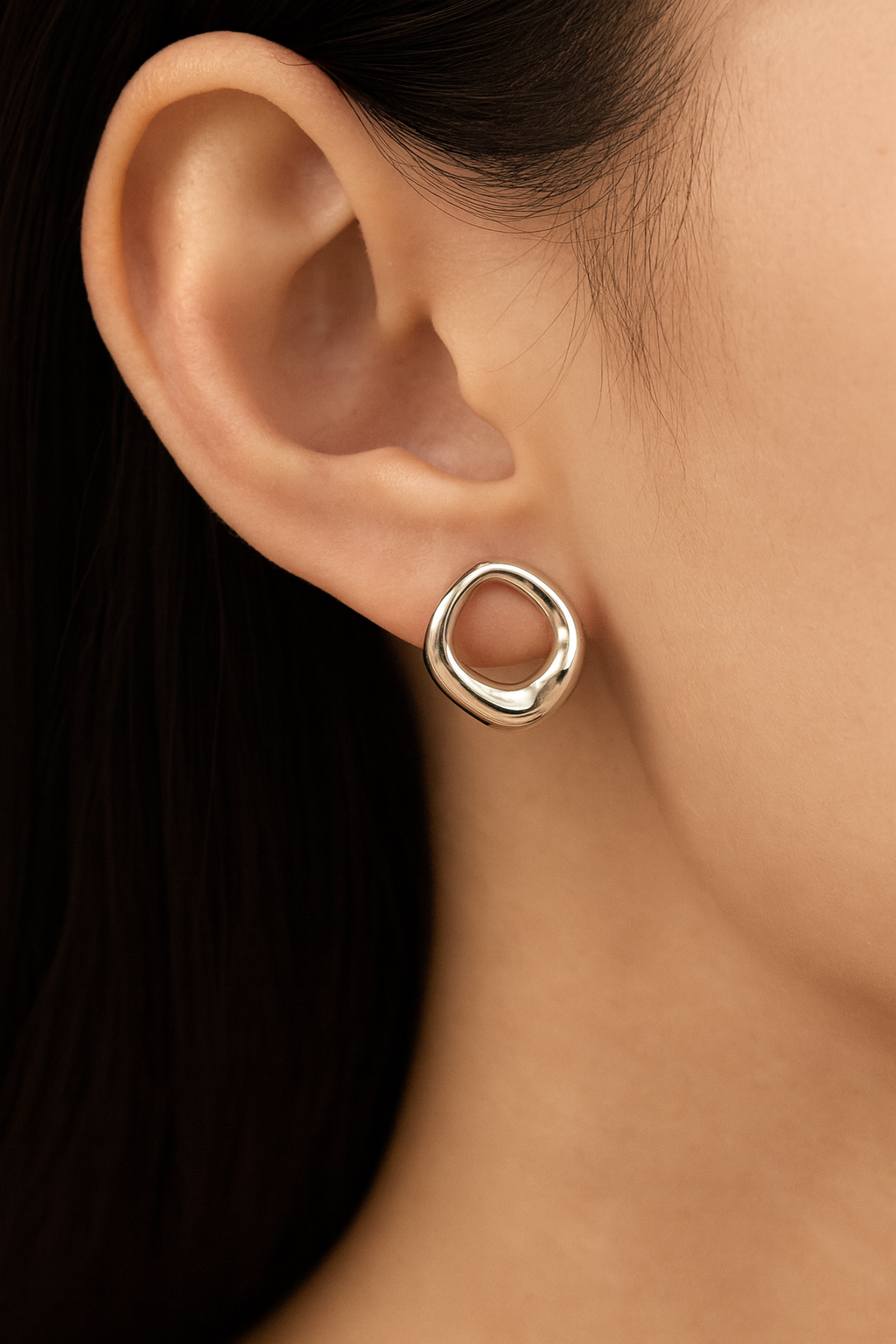 Modern Lilou Silver Earrings by Caevi – hypoallergenic jewelry