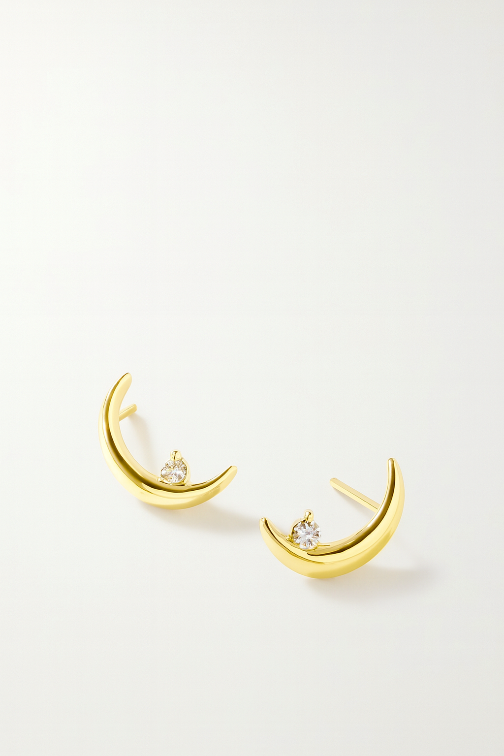 Minimalist LUNE WHITE SAPPHIRE EARRINGS by Caevi – hypoallergenic jewelry