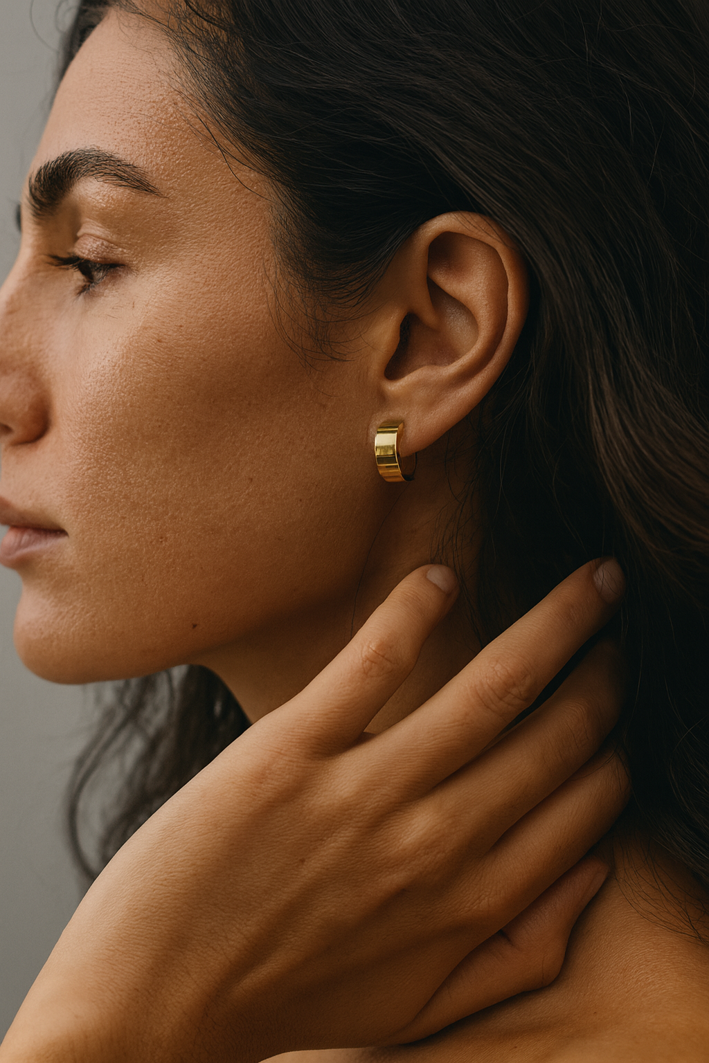 Delicate Mabel Bold Gold Earrings by Caevi – hypoallergenic jewelry