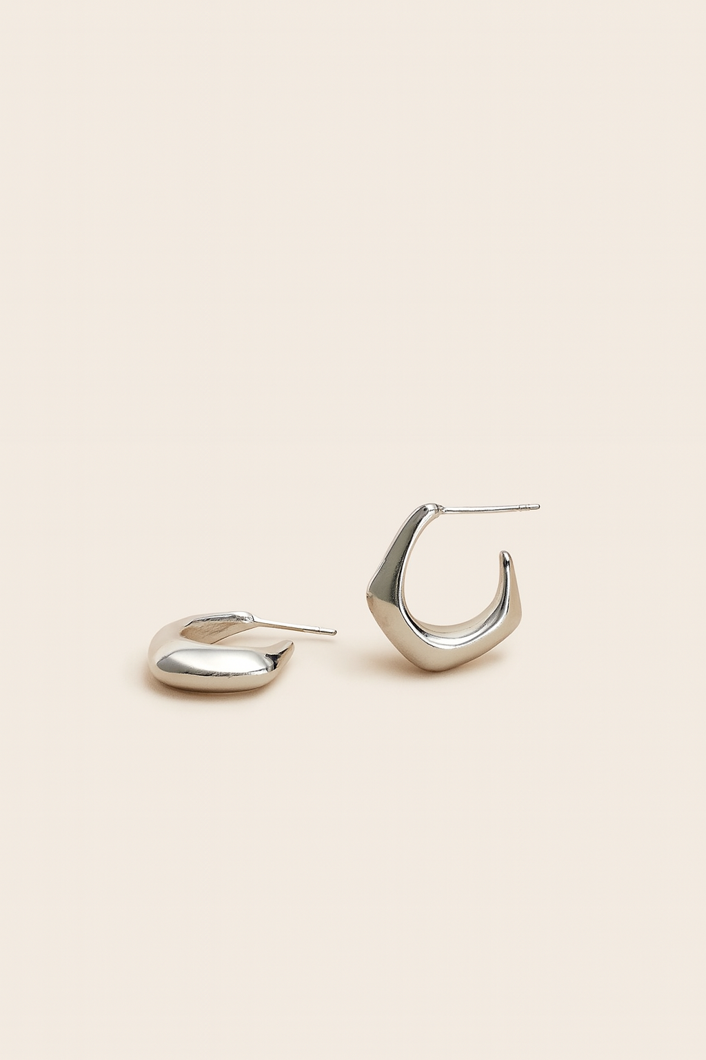 Delicate MYKA HALF GEO HOOPS by Caevi – hypoallergenic jewelry