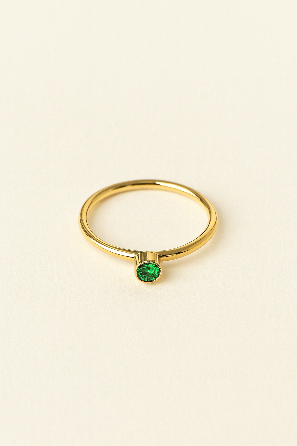 Delicate REIA GREEN TOPAZ RING by Caevi – hypoallergenic jewelry