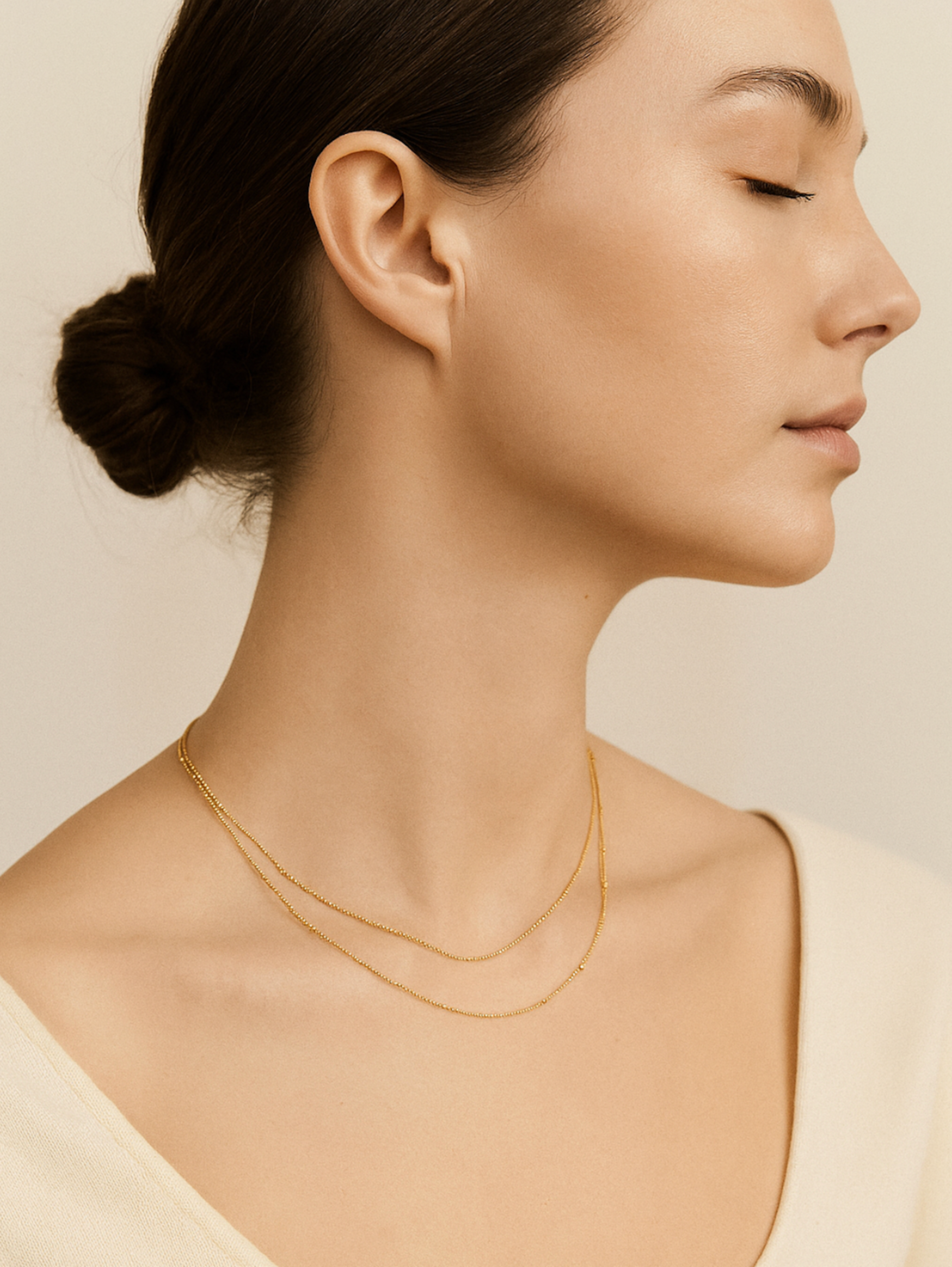Luxe Roselle Stack Necklace by Caevi – hypoallergenic jewelry