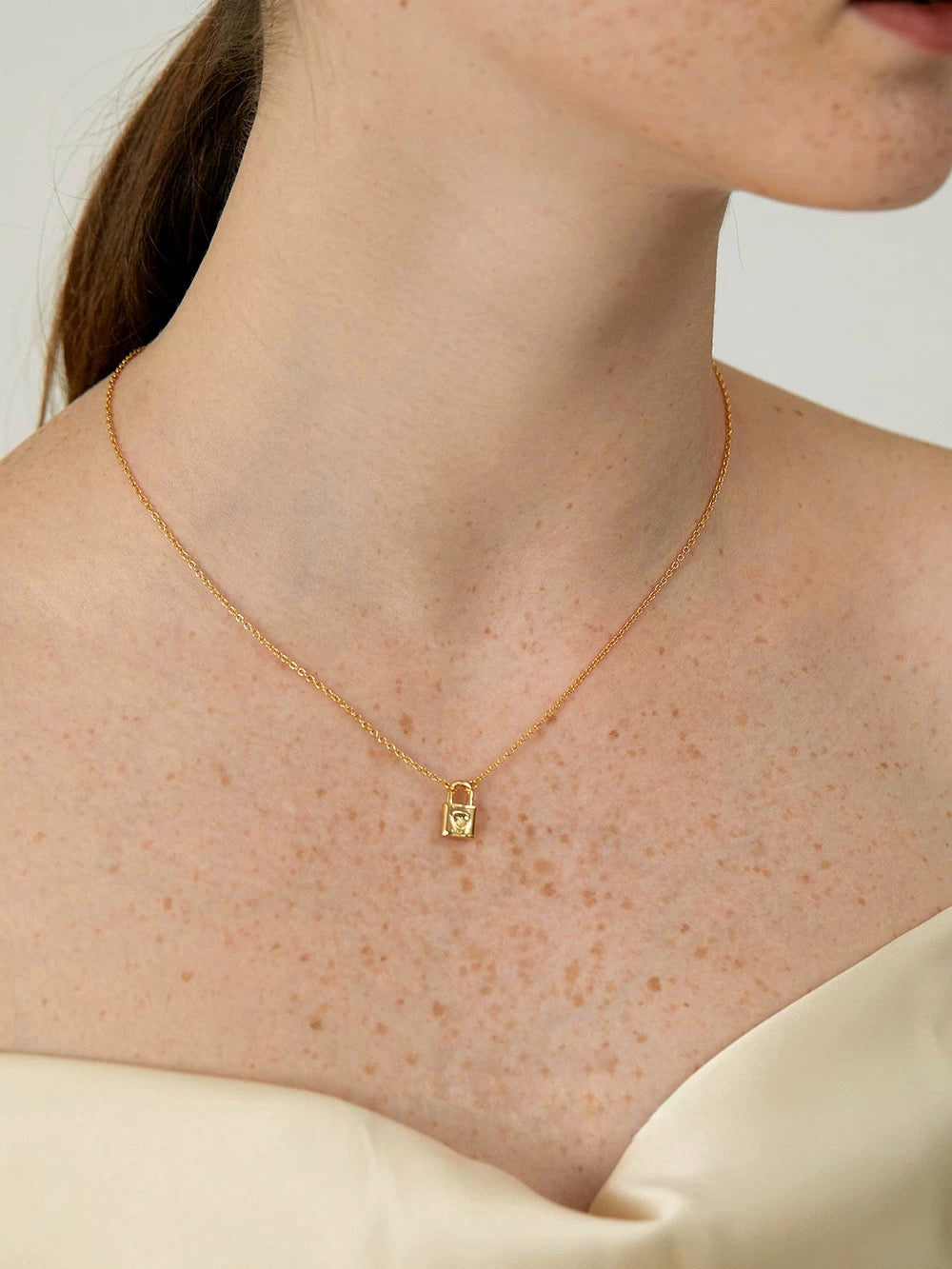 Luxe Selena Padlock Necklace by Caevi – hypoallergenic jewelry