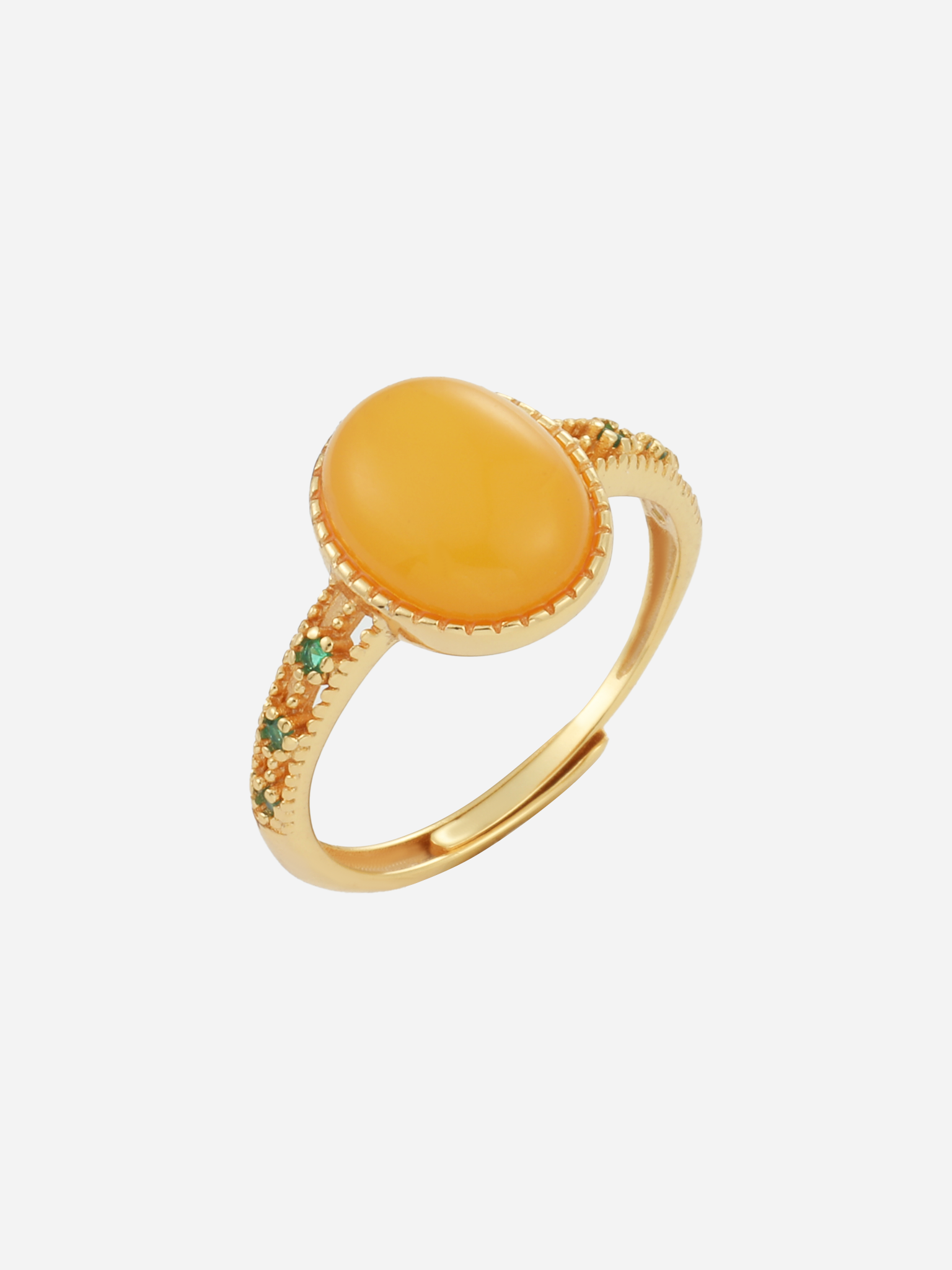 Verdant Vine Butterscotch Amber Ring