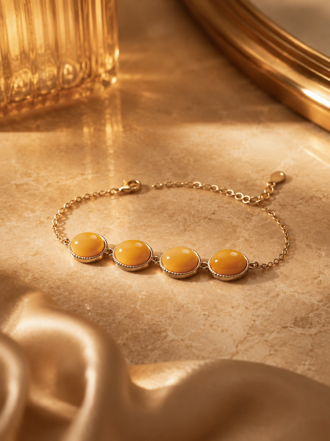 Quintessence Oval Butterscotch Amber Bracelet