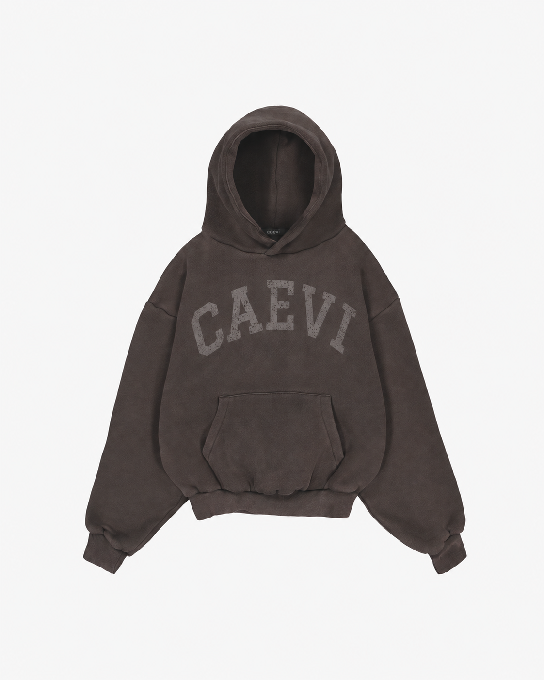 CAEVI Collegiate Heavyweight Hoodie in Vintage Charcoal – front product view