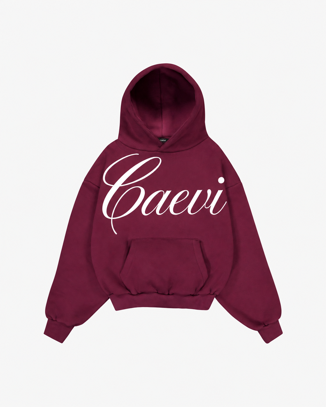 CAEVI Calligraphy Heavyweight Hoodie in Plum – front product view