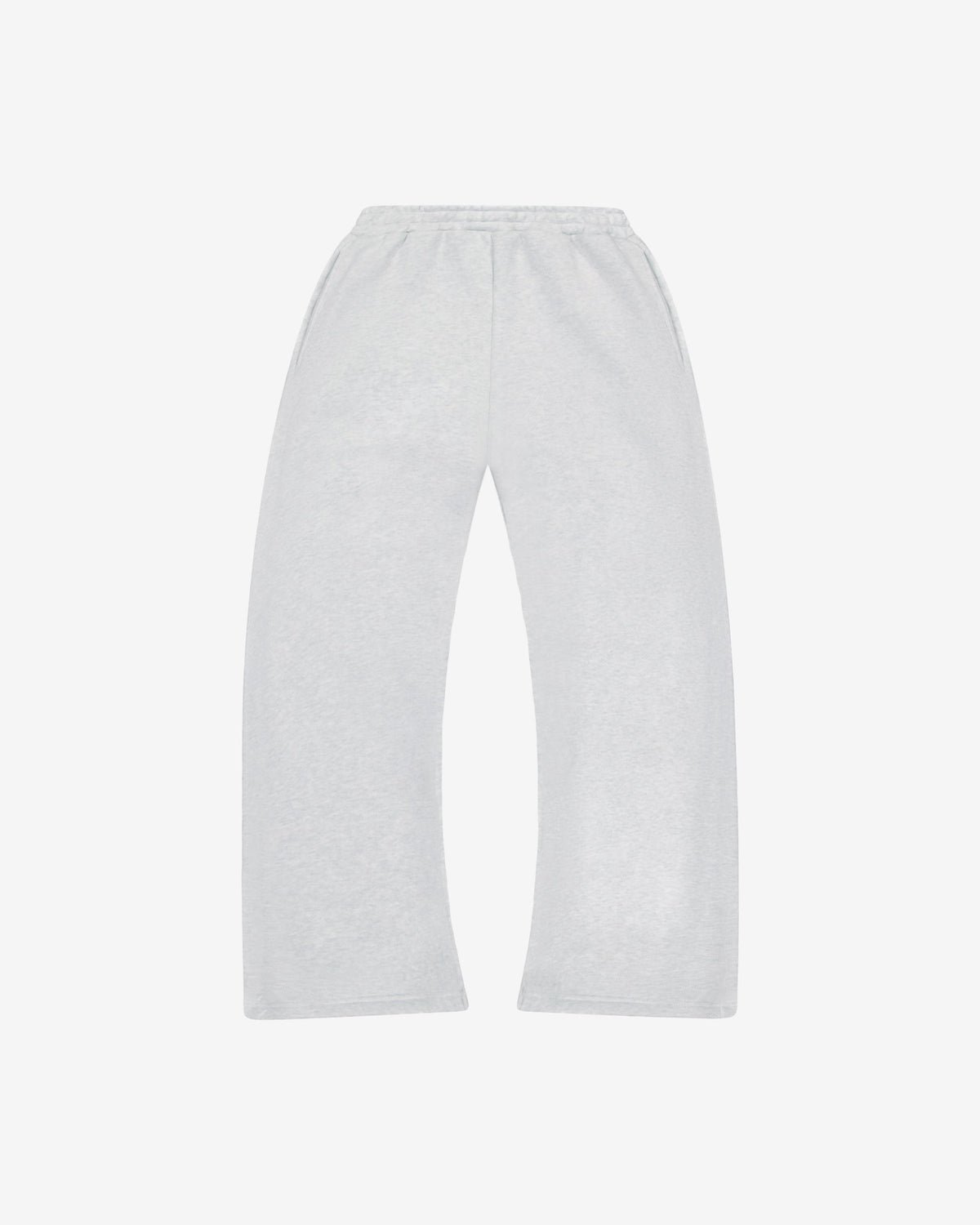 Grey logo-free heavyweight straight-leg track pants, front view