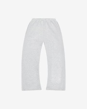 Grey logo-free heavyweight straight-leg track pants, front view