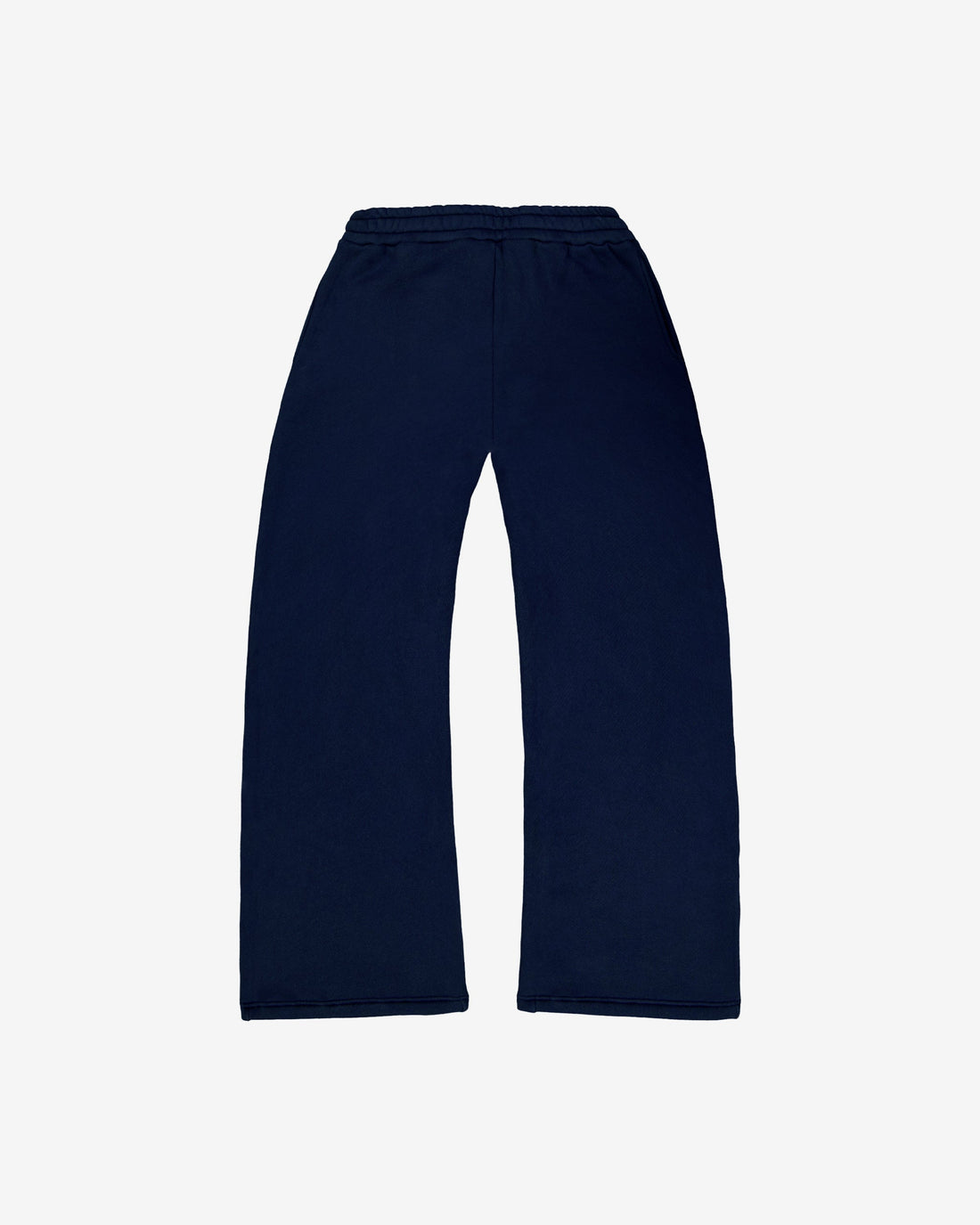 Heavyweight Straight Tracks in Navy – front model view, logo-free straight-leg pants