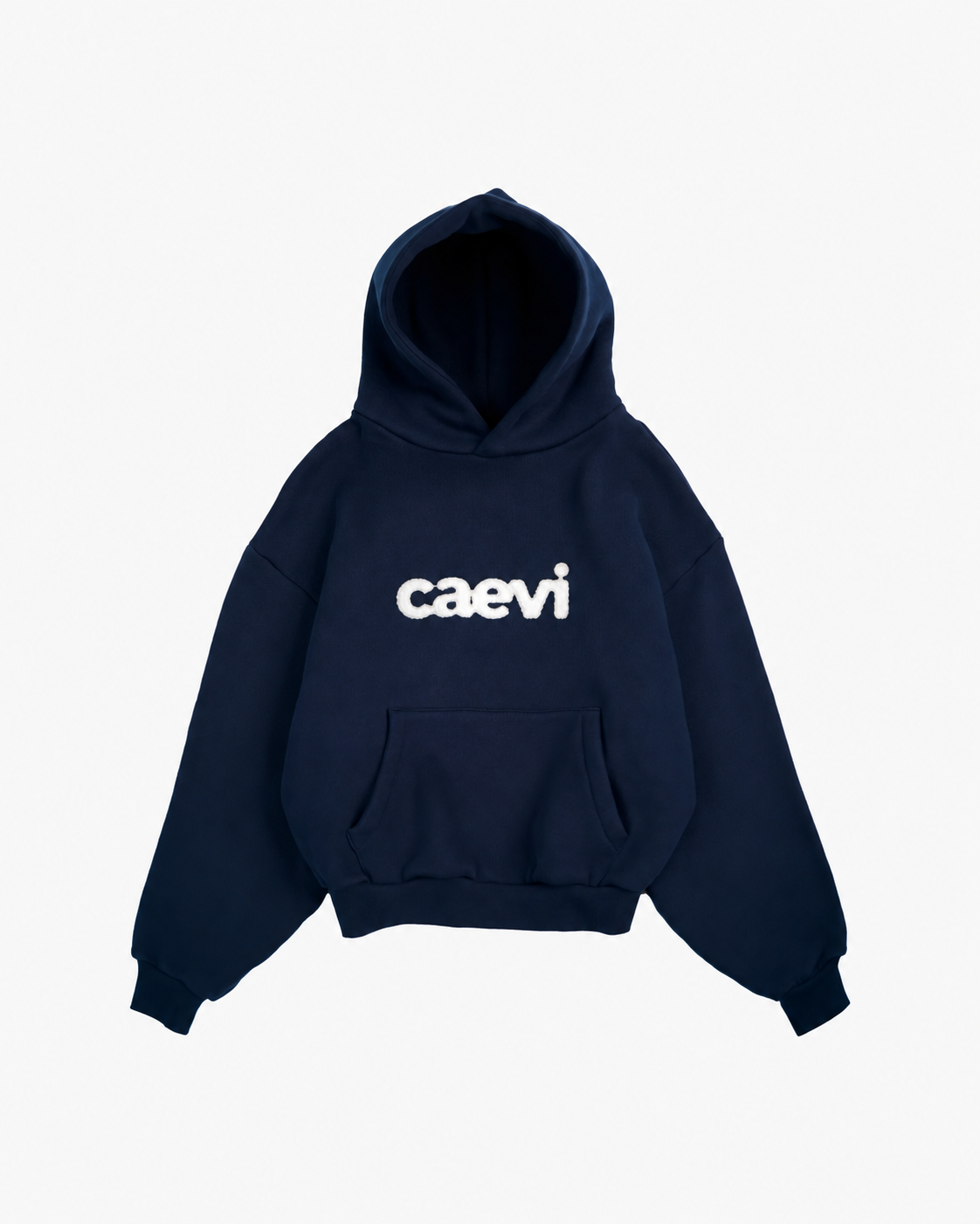 CAEVI Navy Appliqué heavyweight hoodie