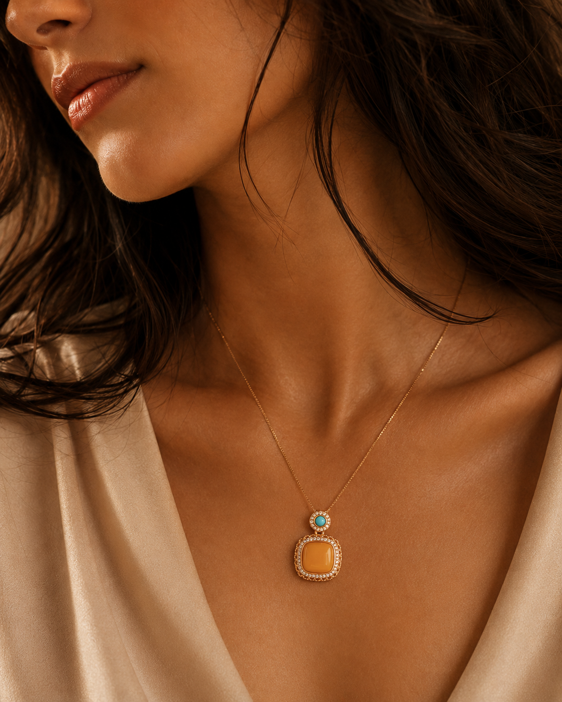Luminous Filigree Butterscotch Amber Necklace