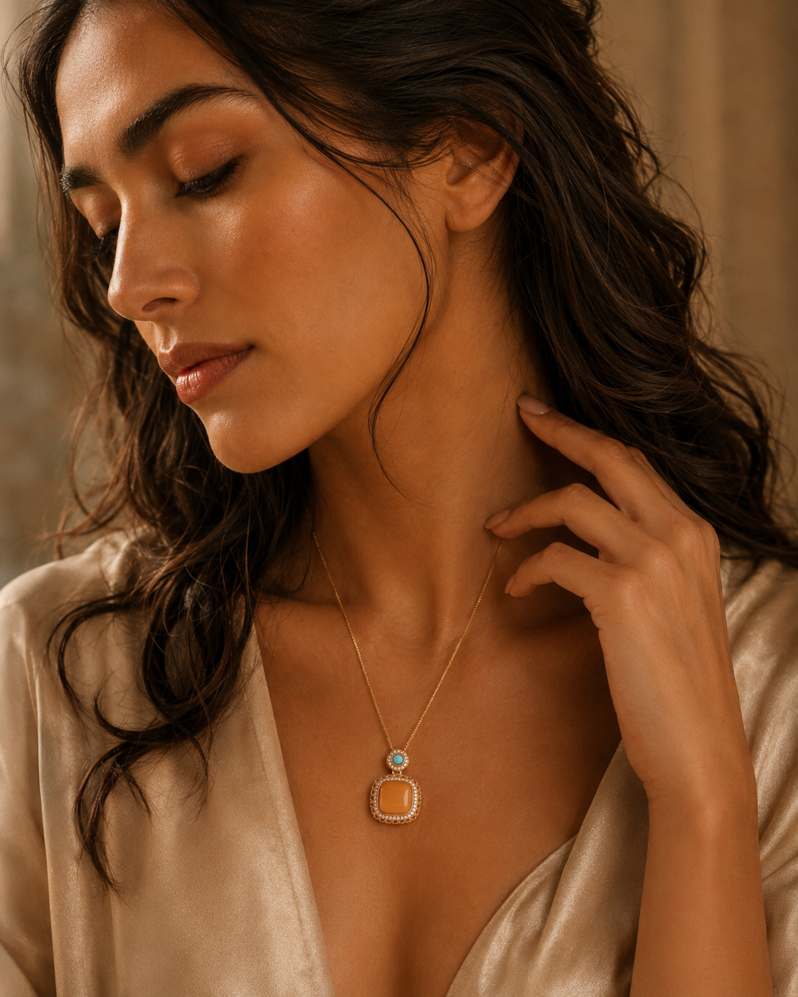 Luminous Filigree Butterscotch Amber Necklace