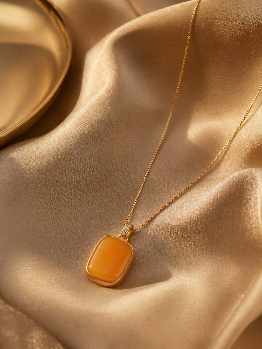 Timeless Rectangle Butterscotch Amber Necklace