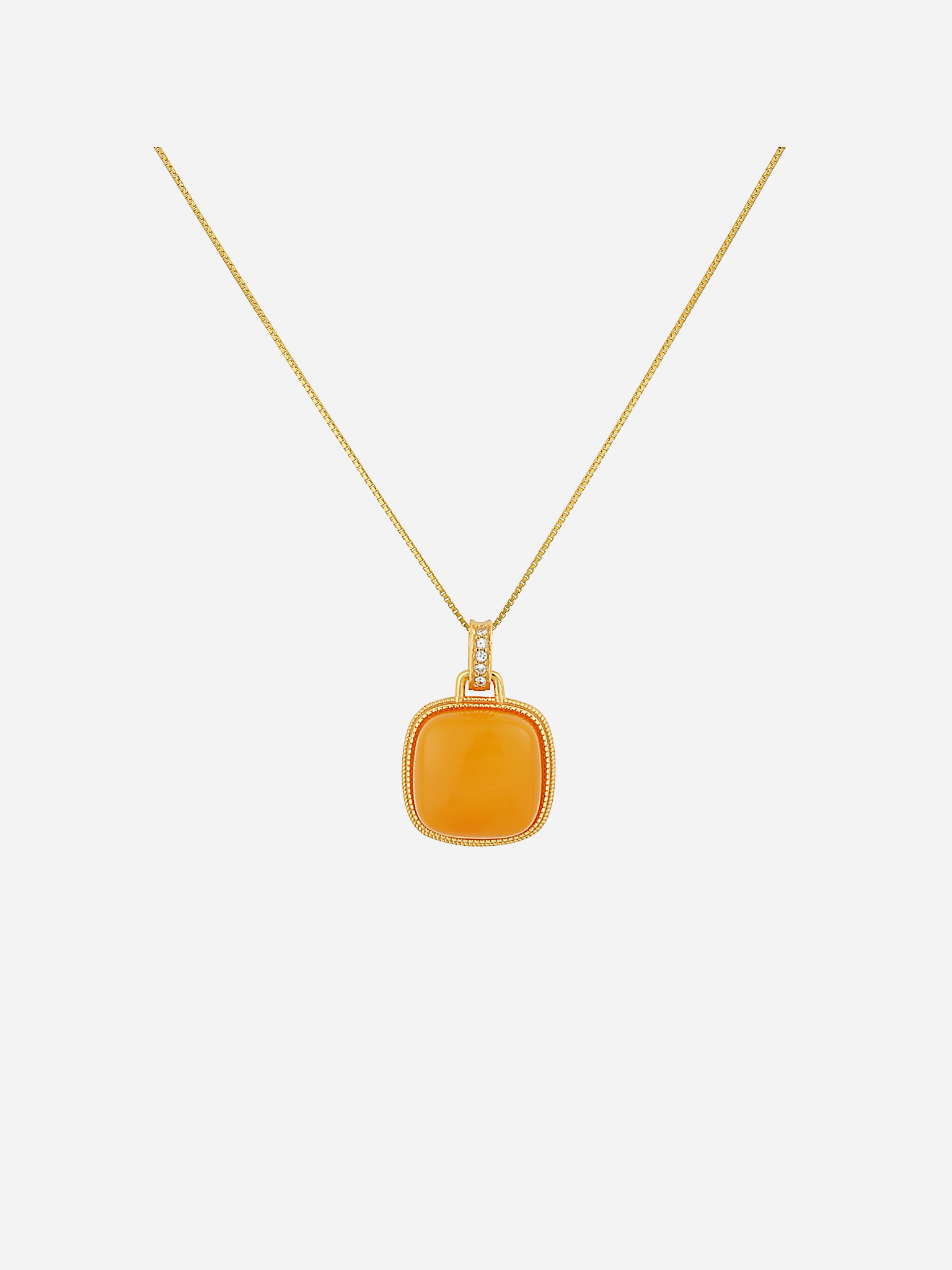 Graceful Cushion Butterscotch Amber Necklace