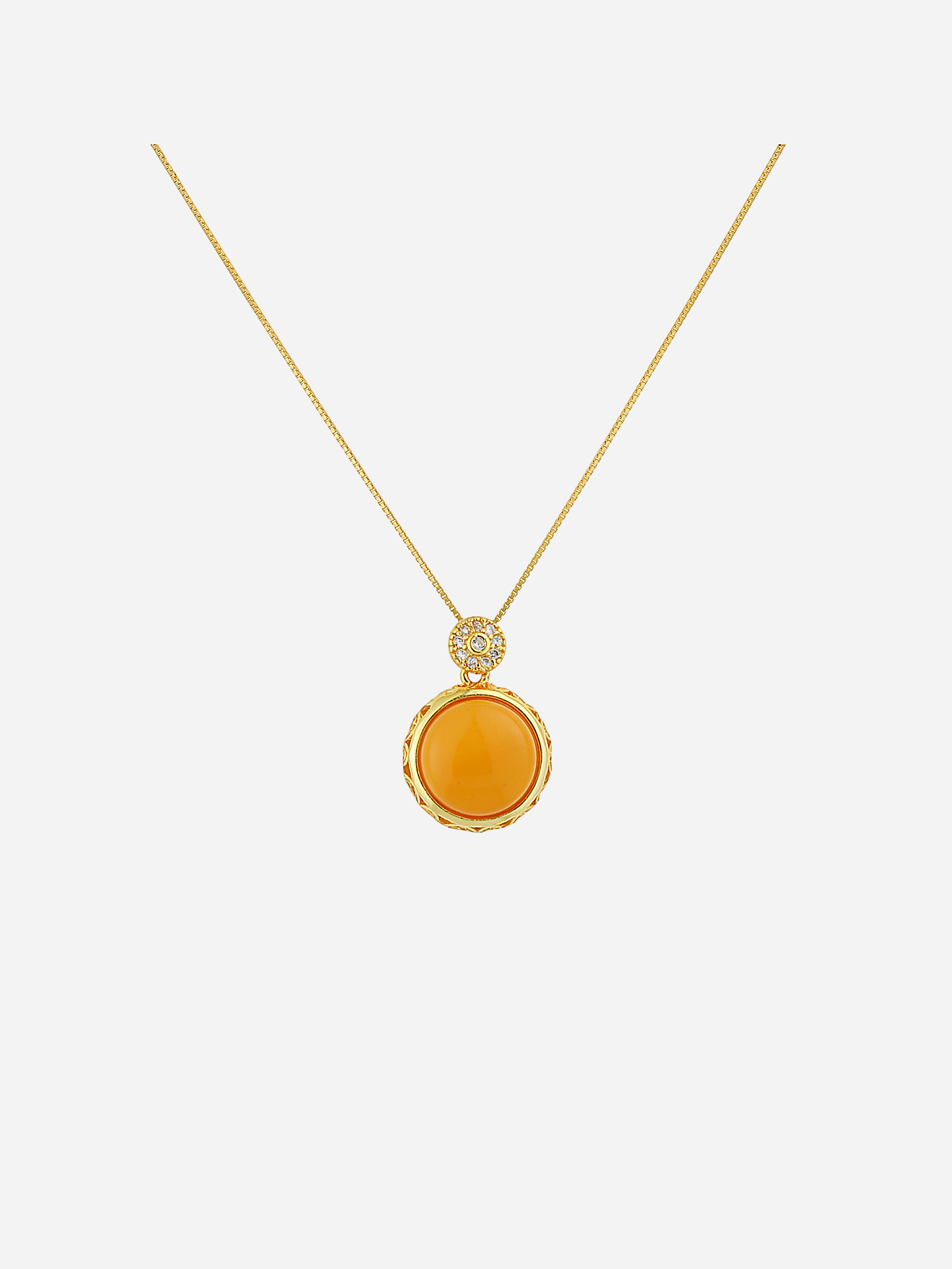 Glistening Petal Butterscotch Amber Necklace