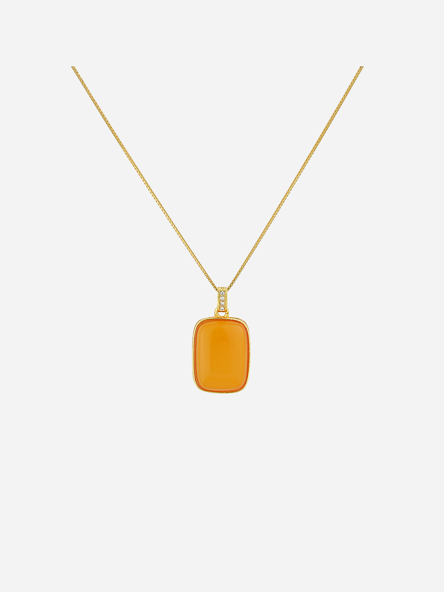 Timeless Rectangle Butterscotch Amber Necklace