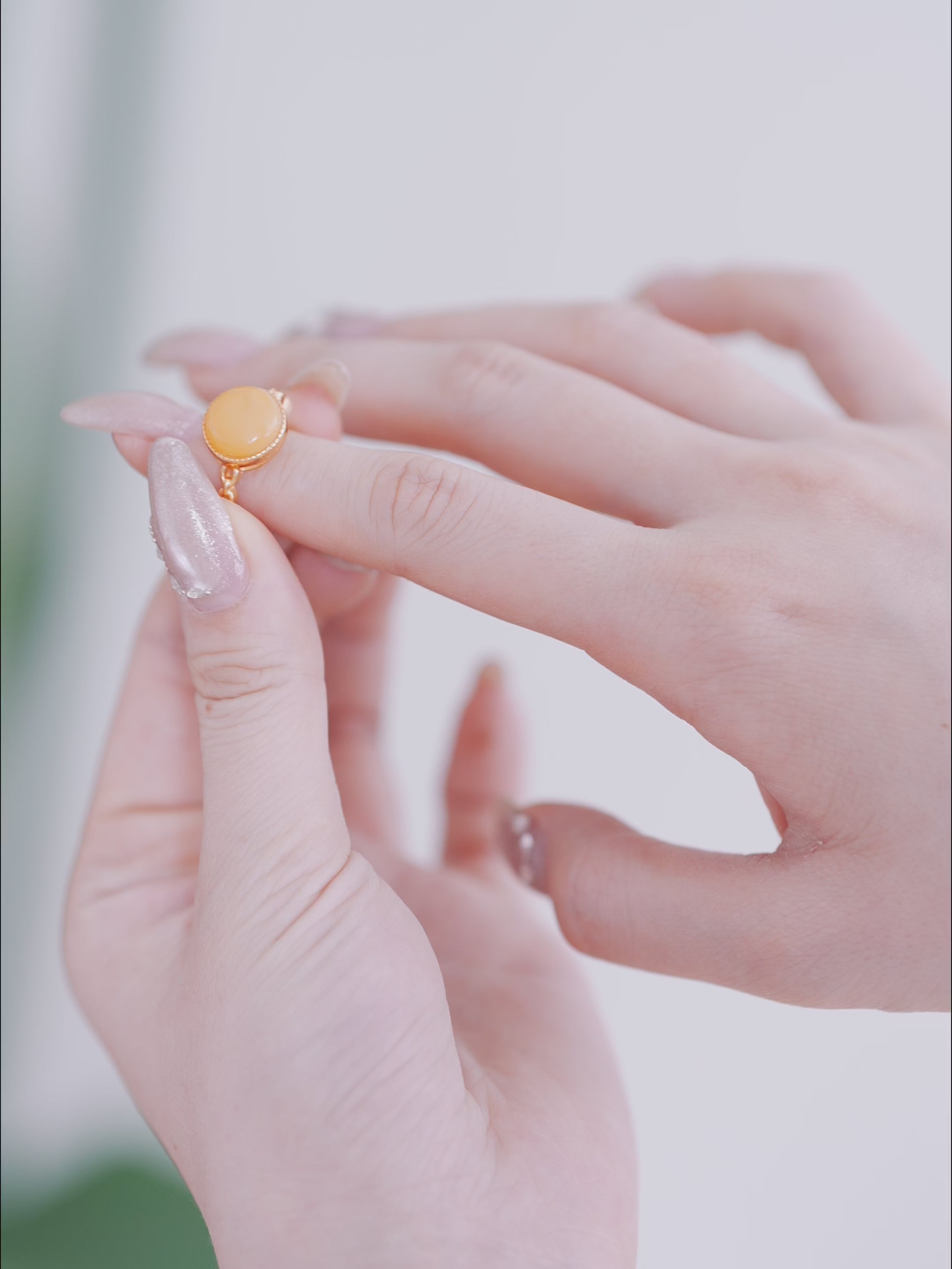 Braided Radiance Butterscotch Amber Ring