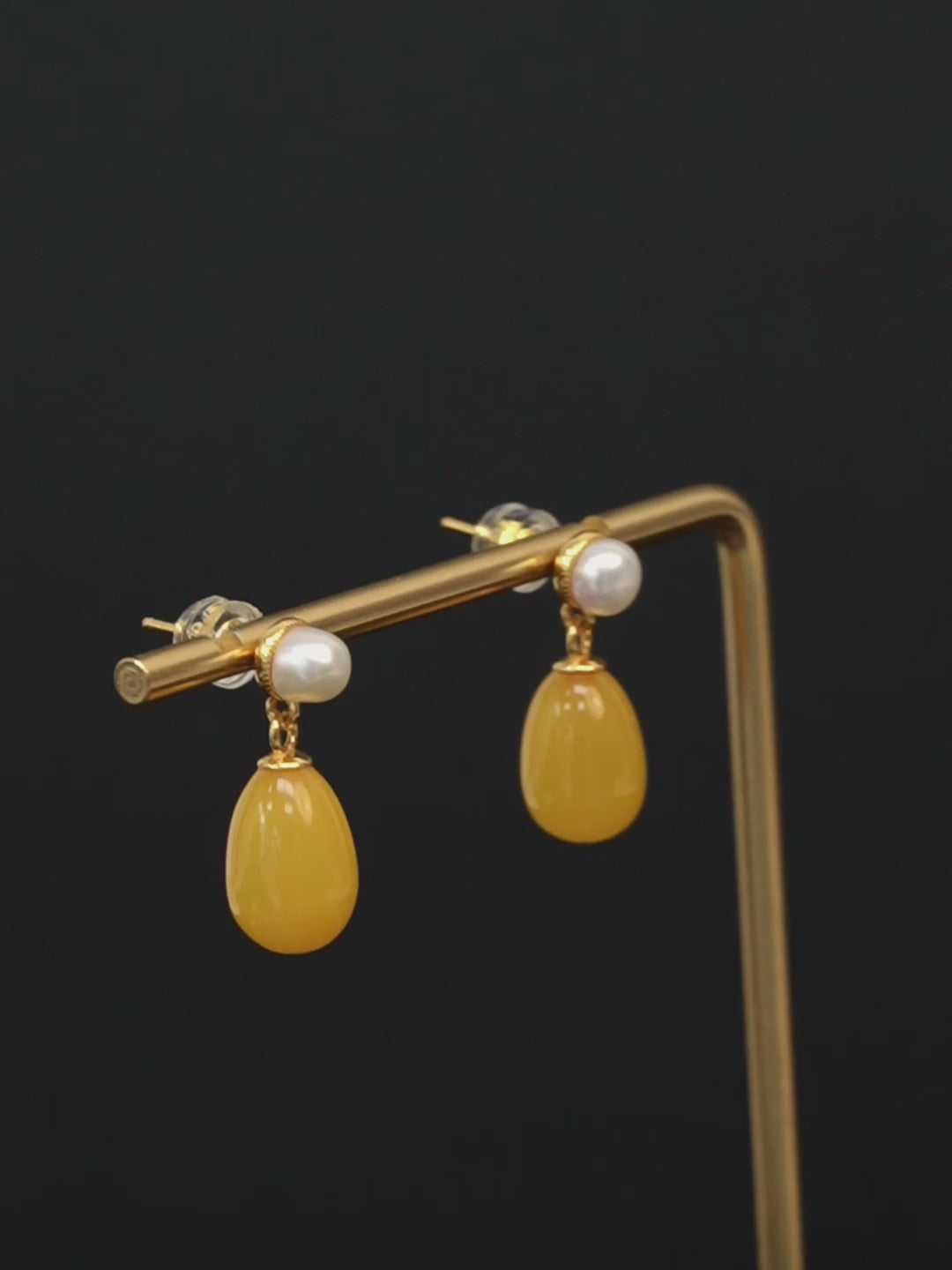 Teardrop Butterscotch Amber Drop Earrings