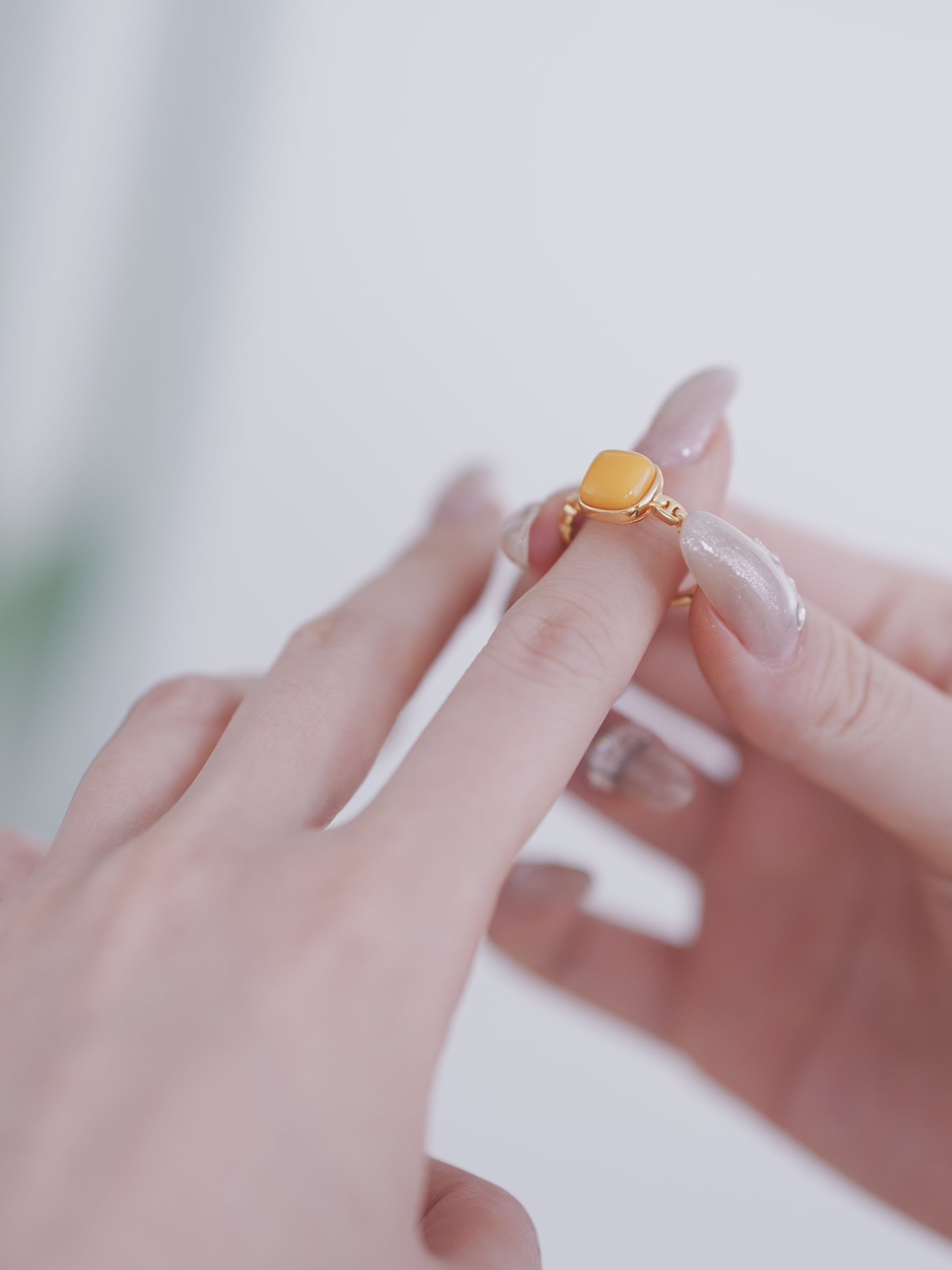 Linked Heritage Butterscotch Amber Ring