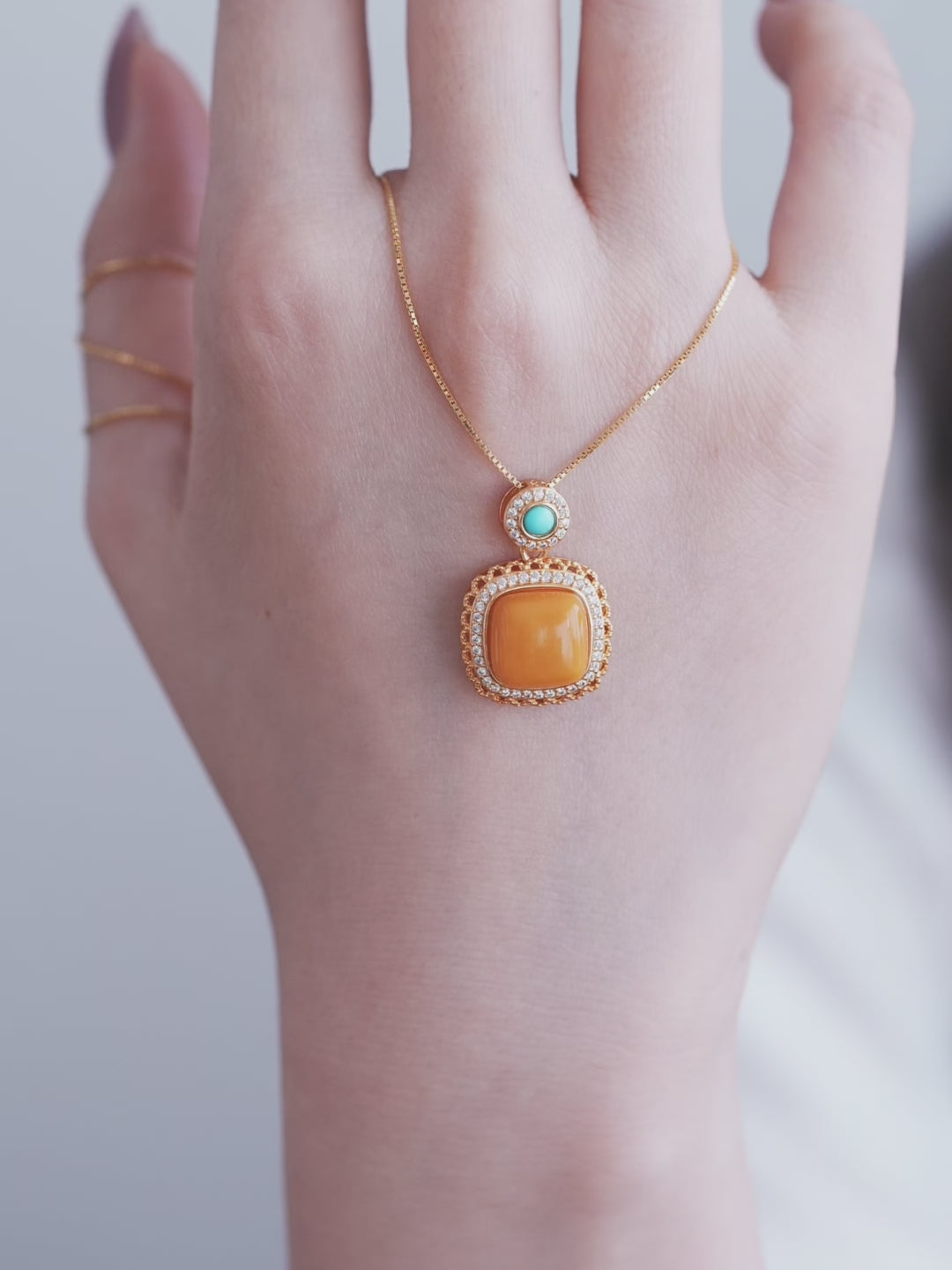 Luminous Filigree Butterscotch Amber Necklace