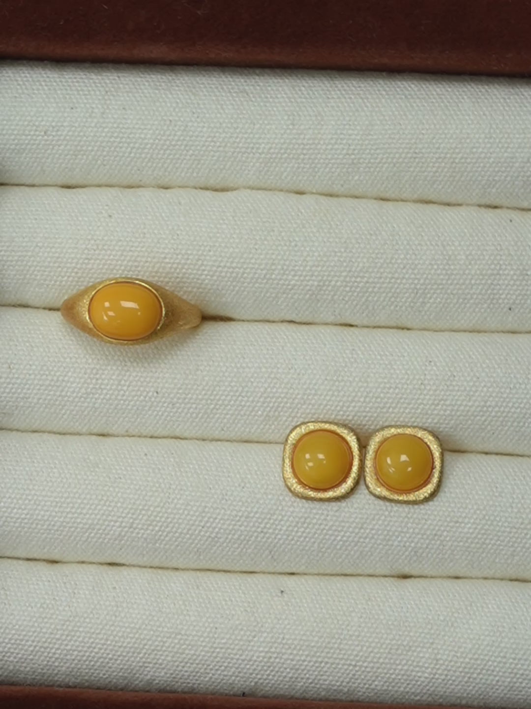Cushion Butterscotch Amber Stud Earrings